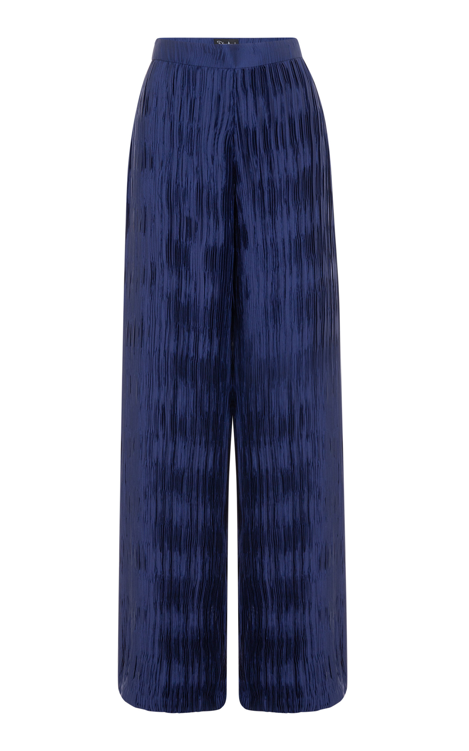 Dima Ayad Mid-Rise Wide-Leg Pleated Checkered Pants
