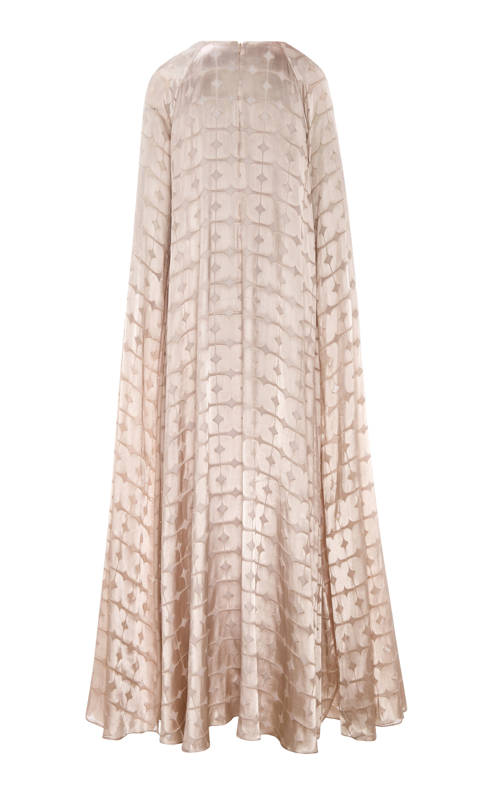 Dima Ayad Structured Shoulder Maxi Cape Dress