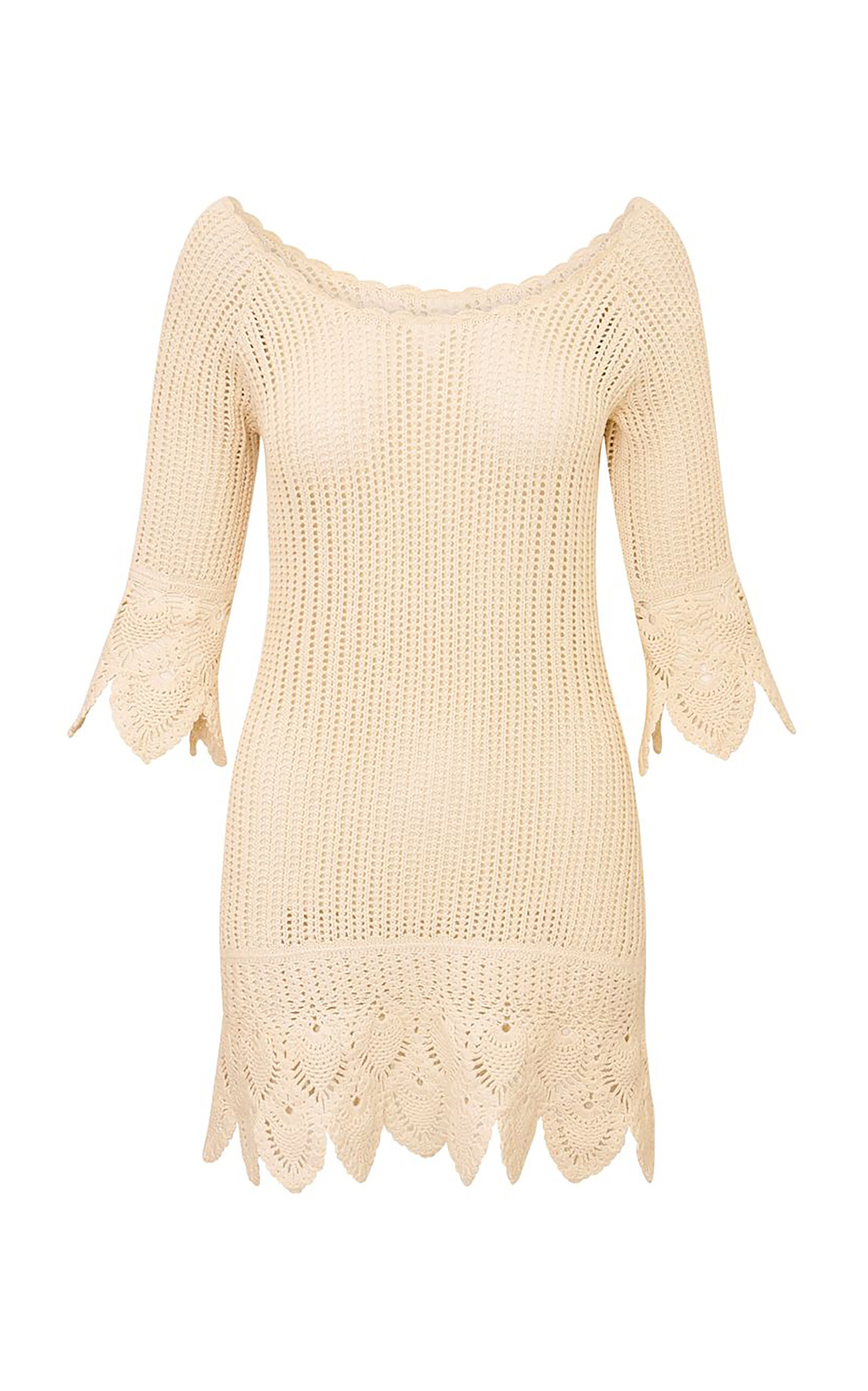 LoveShackFancy Krisella Cotton Crochet Mini Dress
