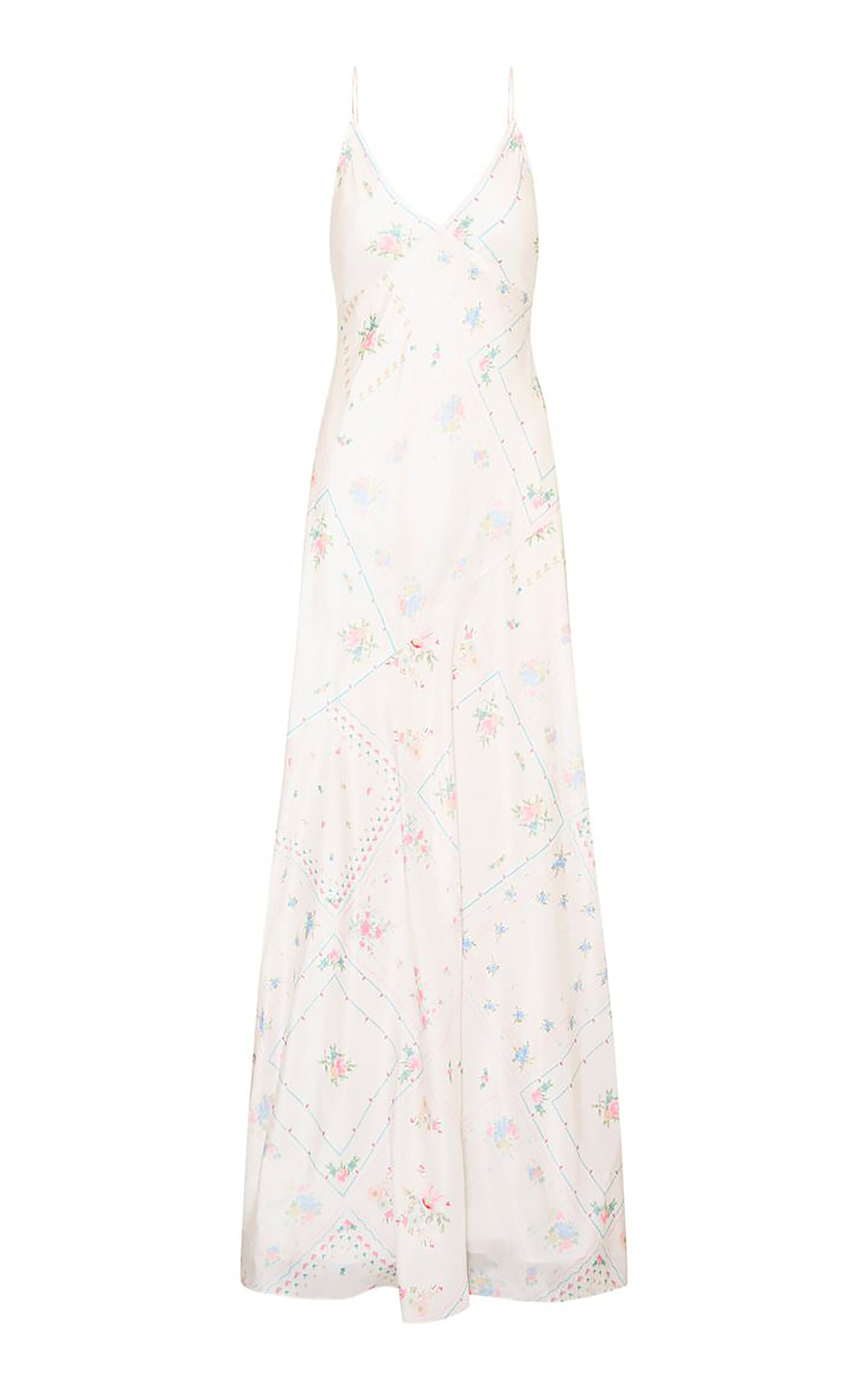 LoveShackFancy Castilla Floral Silk Dress