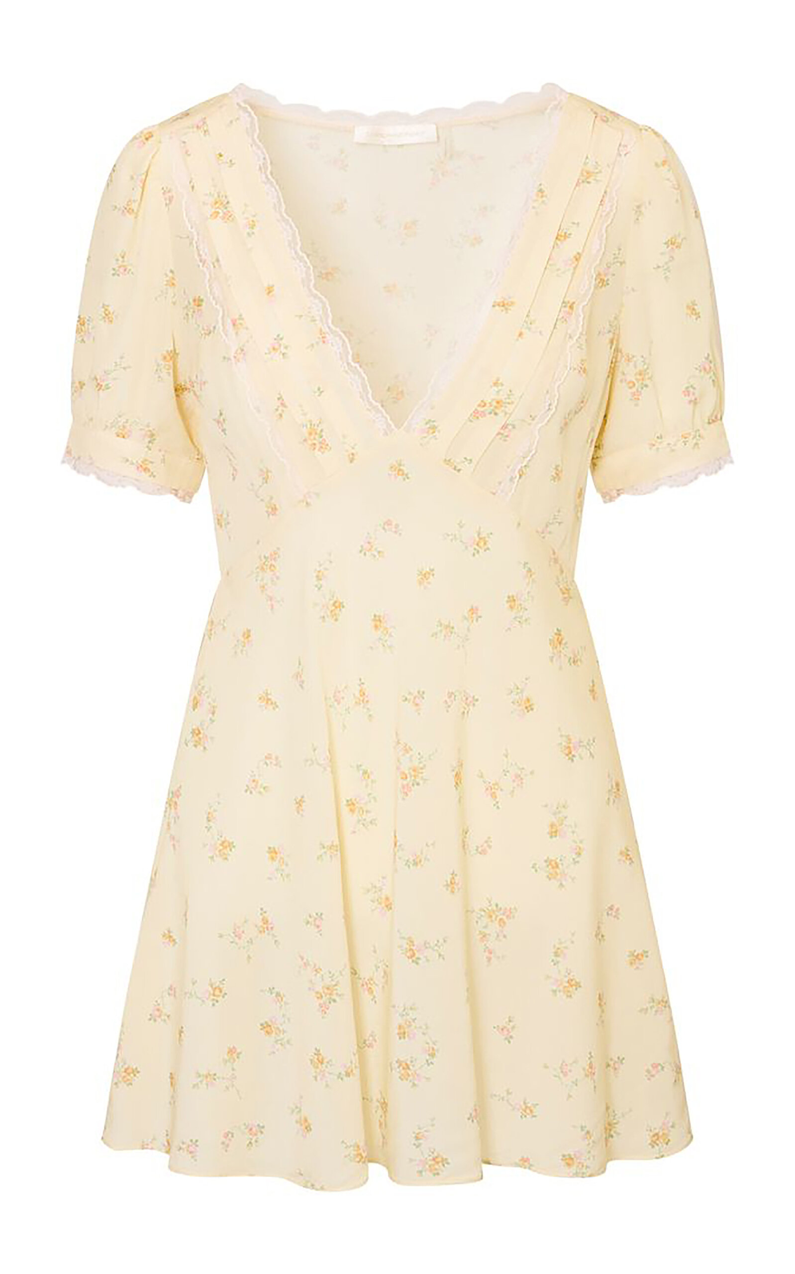 LoveShackFancy Yasmin Floral Crepe Mini Dress