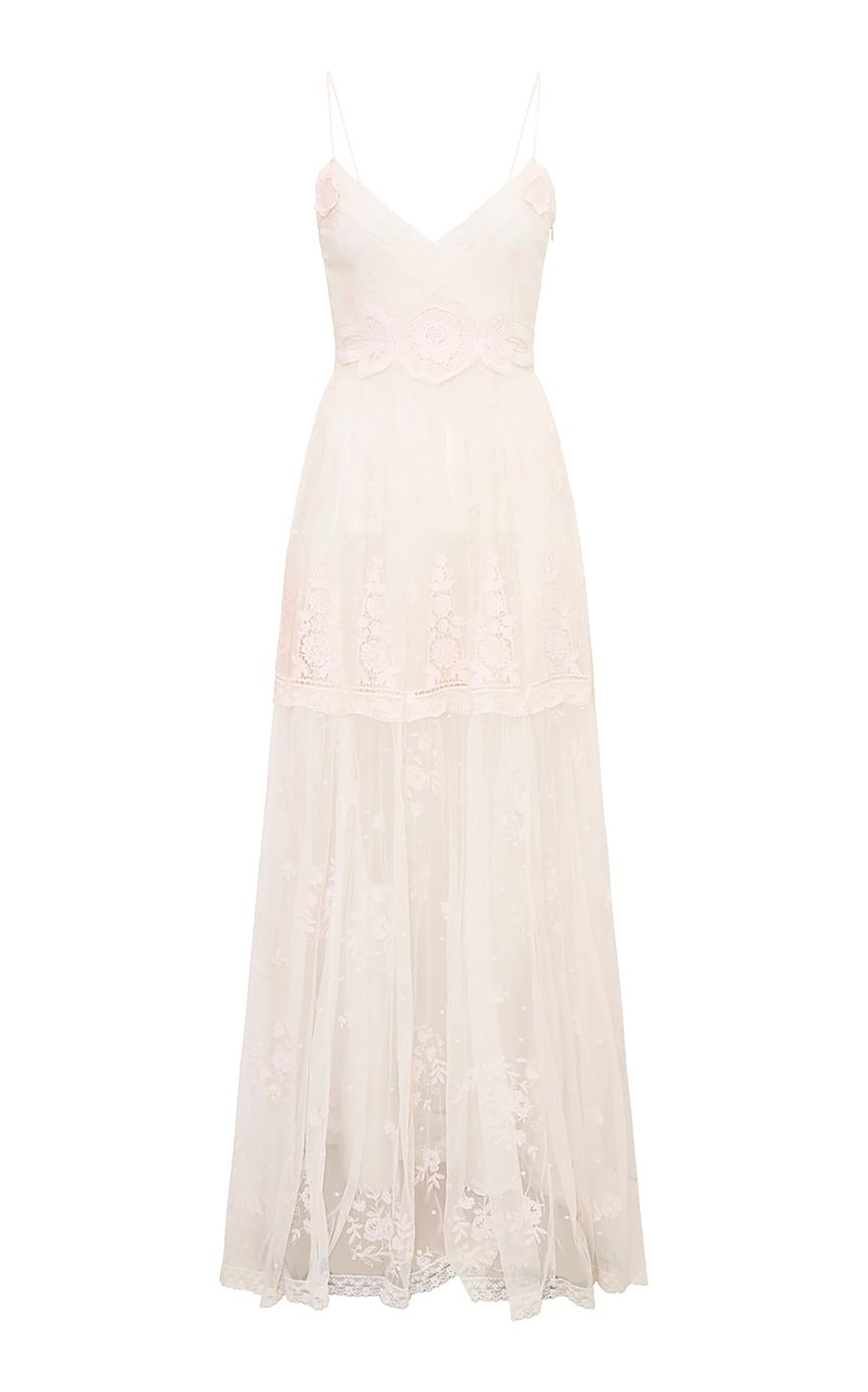 LoveShackFancy Valmy Embroidered Lace Dress