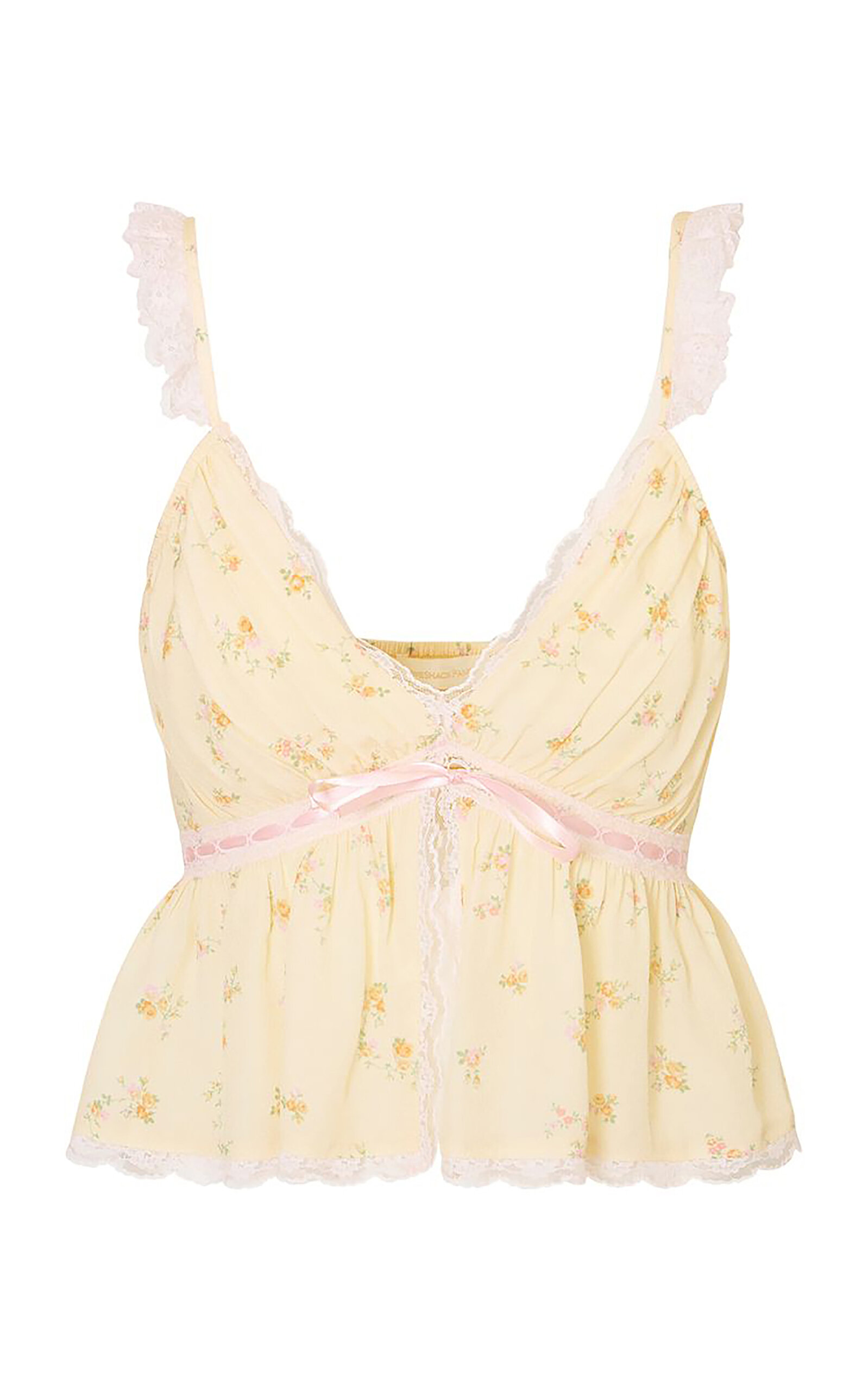 LoveShackFancy Nicoleta Ruffled Floral Top