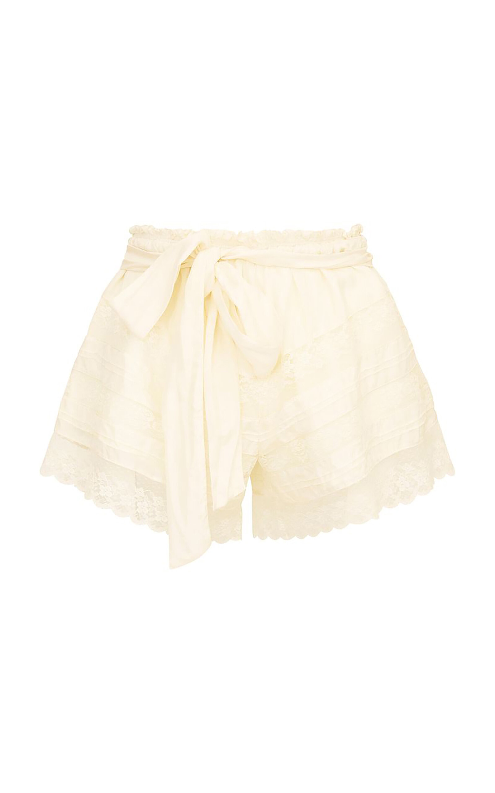 LoveShackFancy Emanuela Silk Lace Shorts