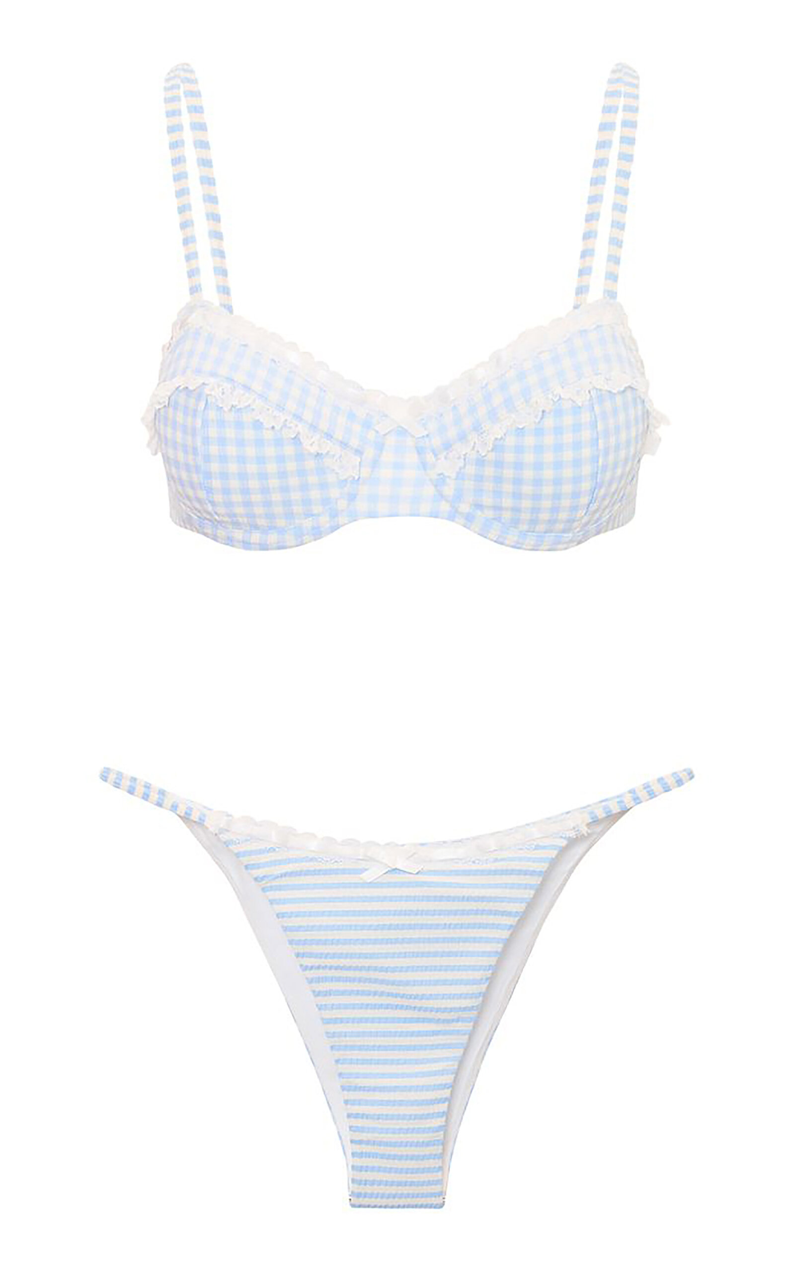 LoveShackFancy Rosavie Gingham Bikini Top