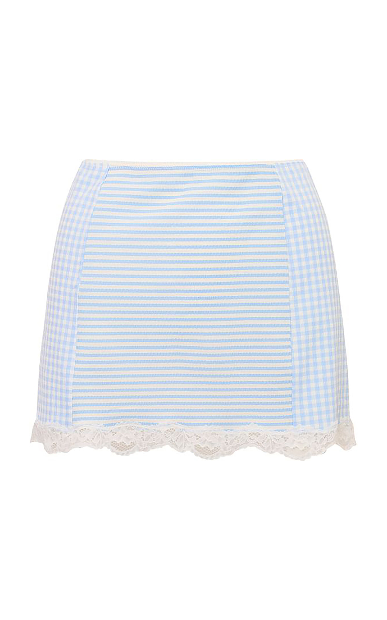 LoveShackFancy Lilosa Gingham Swim Mini Skirt