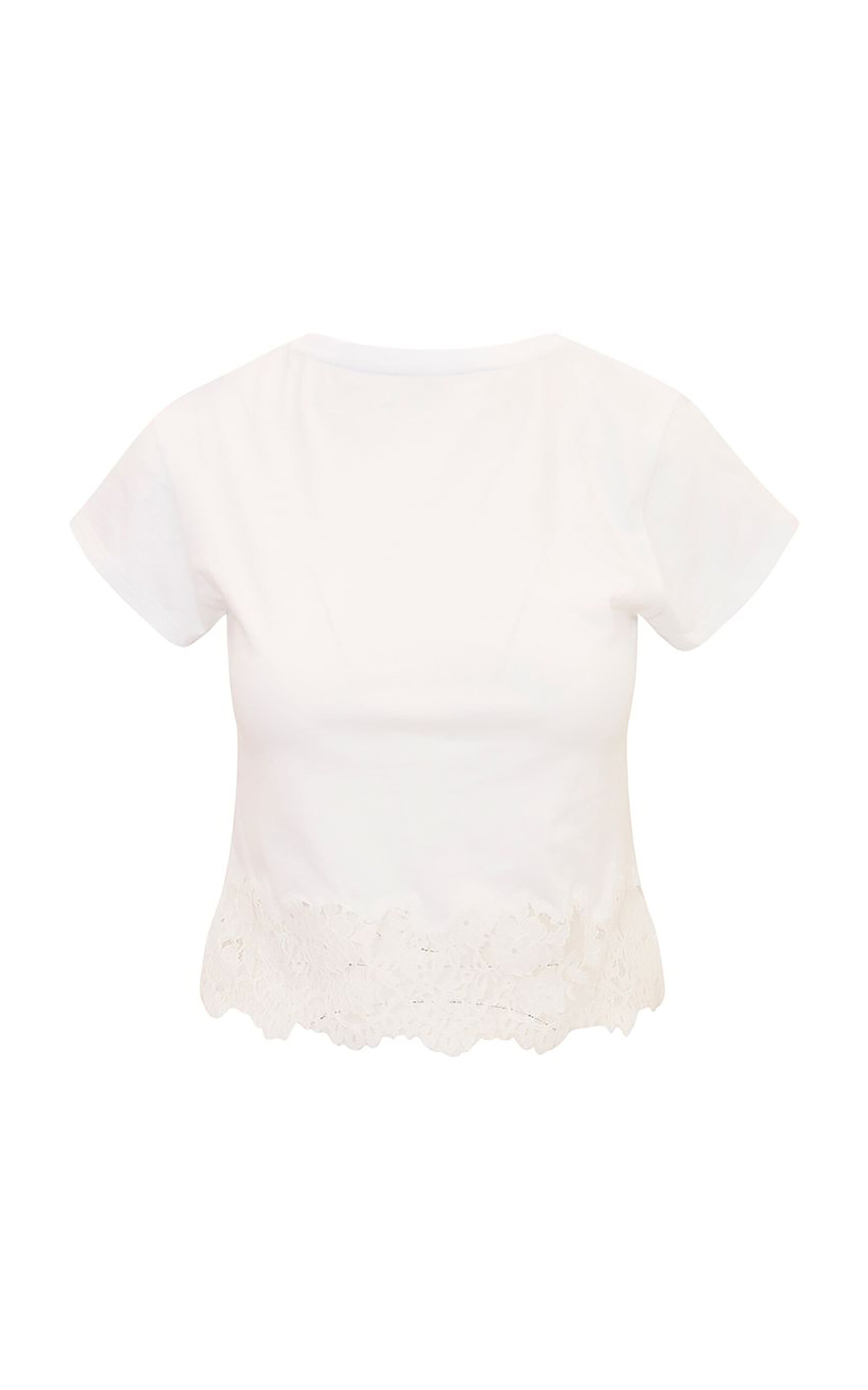 LoveShackFancy Avelina Cotton Lace Peplum Top