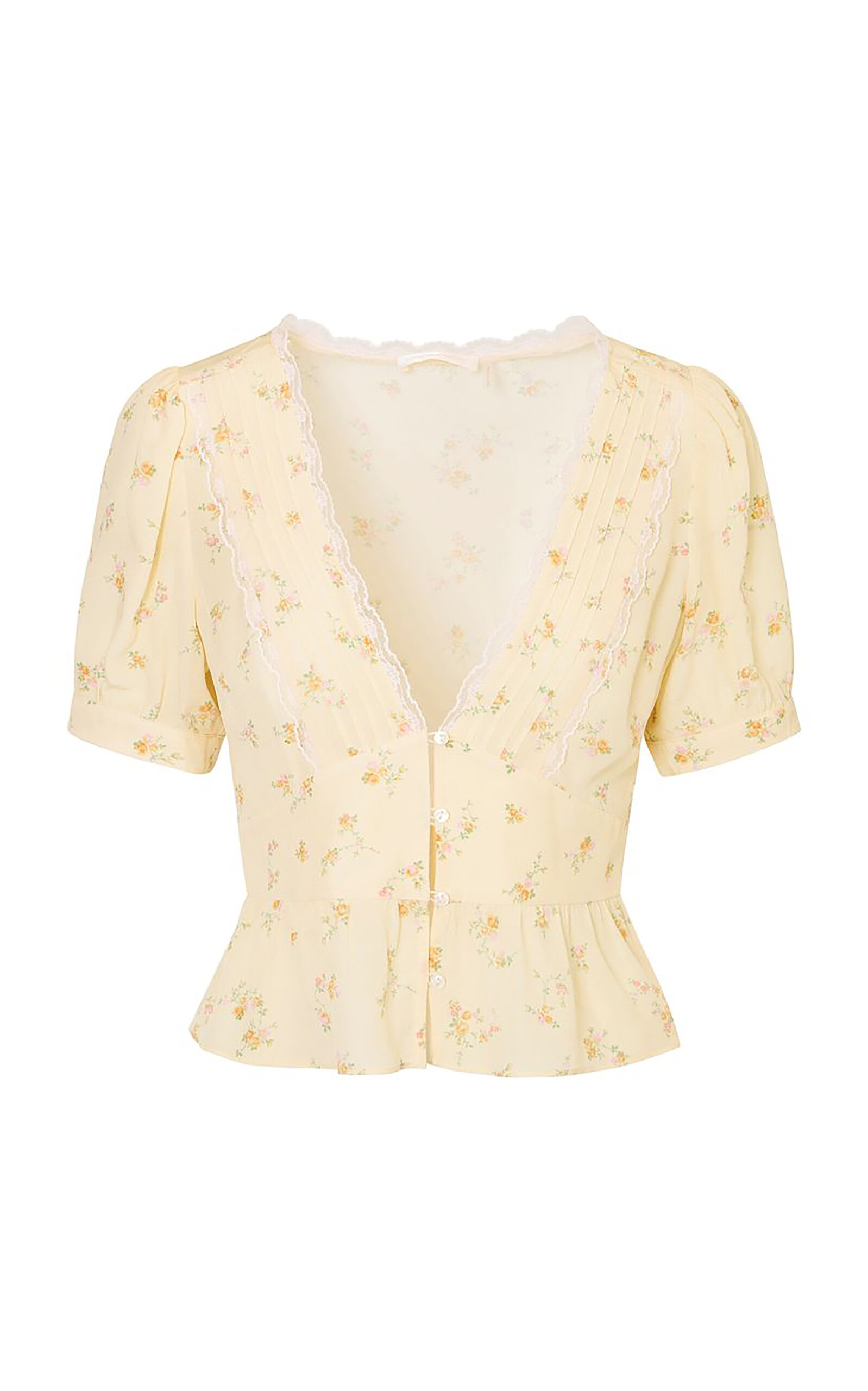 LoveShackFancy Bondy Lace Crepe Top