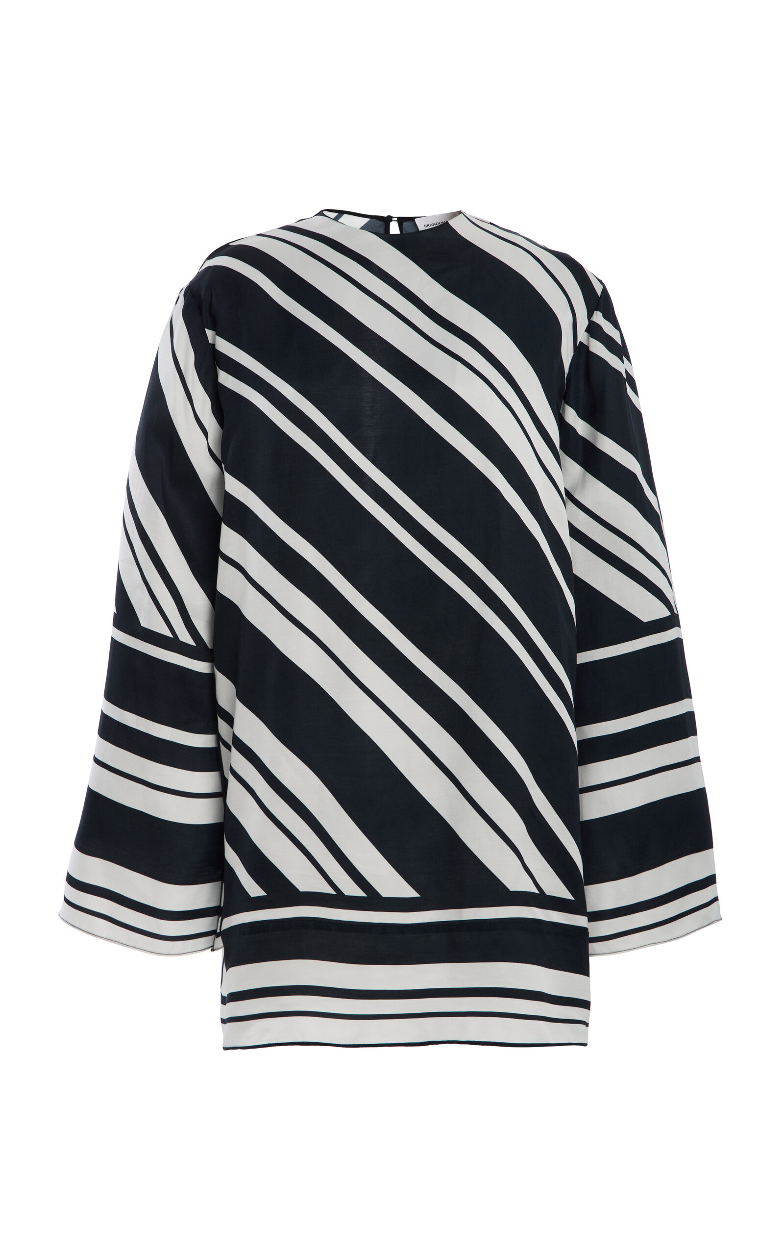 Brandon Maxwell The Leni Striped Tunic Mini Dress