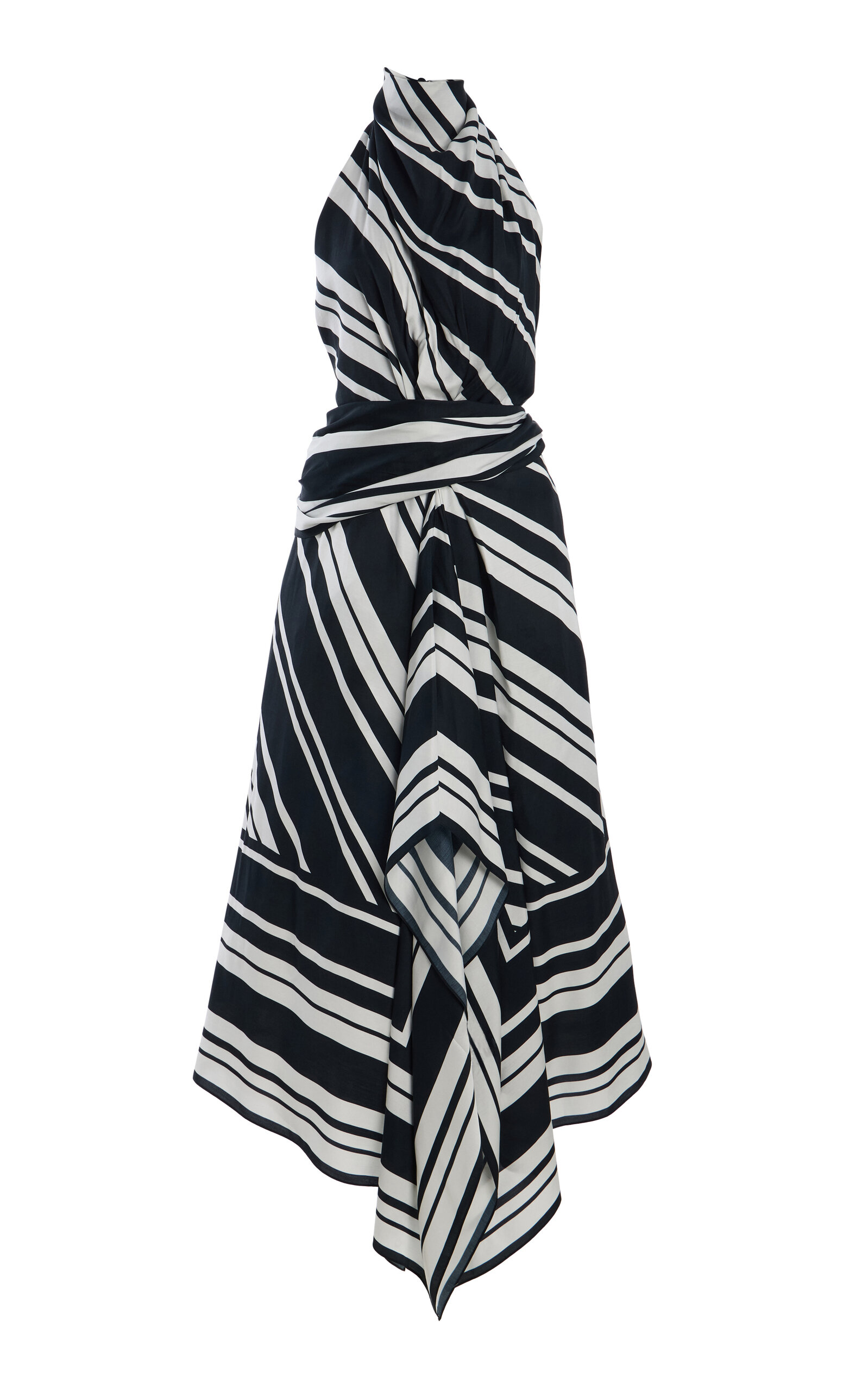 Brandon Maxwell The Marin Striped Midi Dress