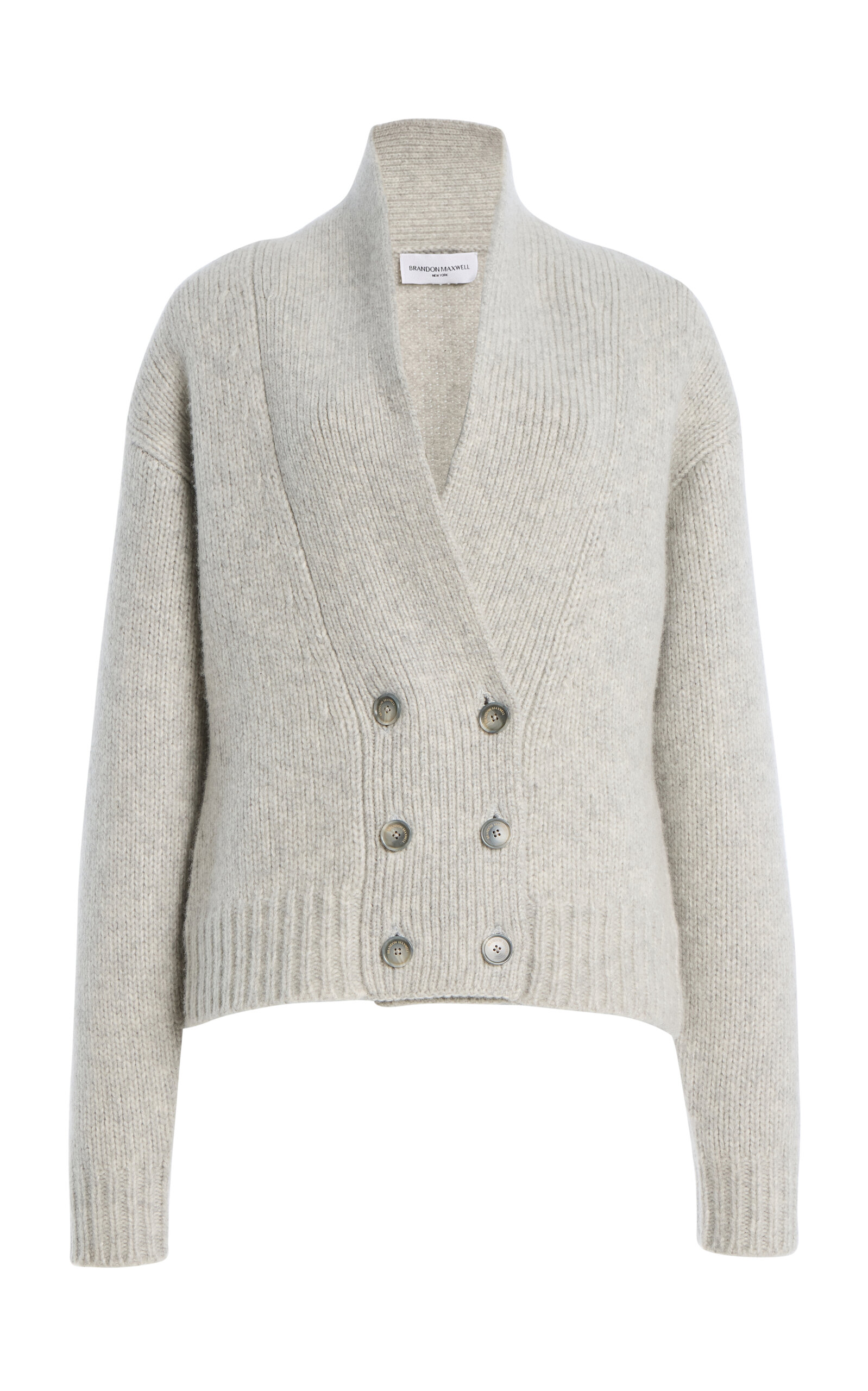 Brandon Maxwell The Lowen Double-Breasted Cashmere-Silk Cardigan