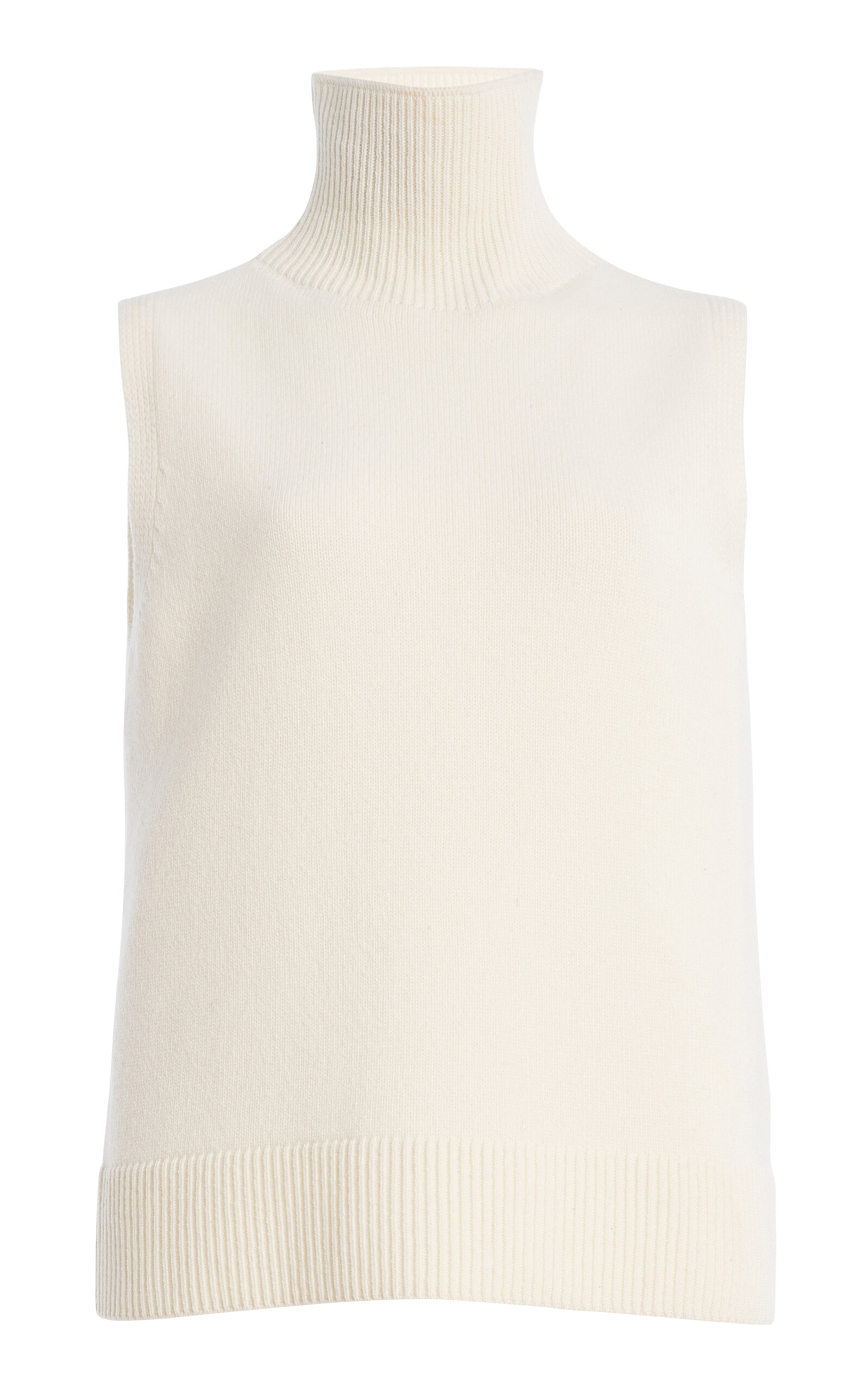 Brandon Maxwell The Bruno High-Neck Wool-Cashmere Top