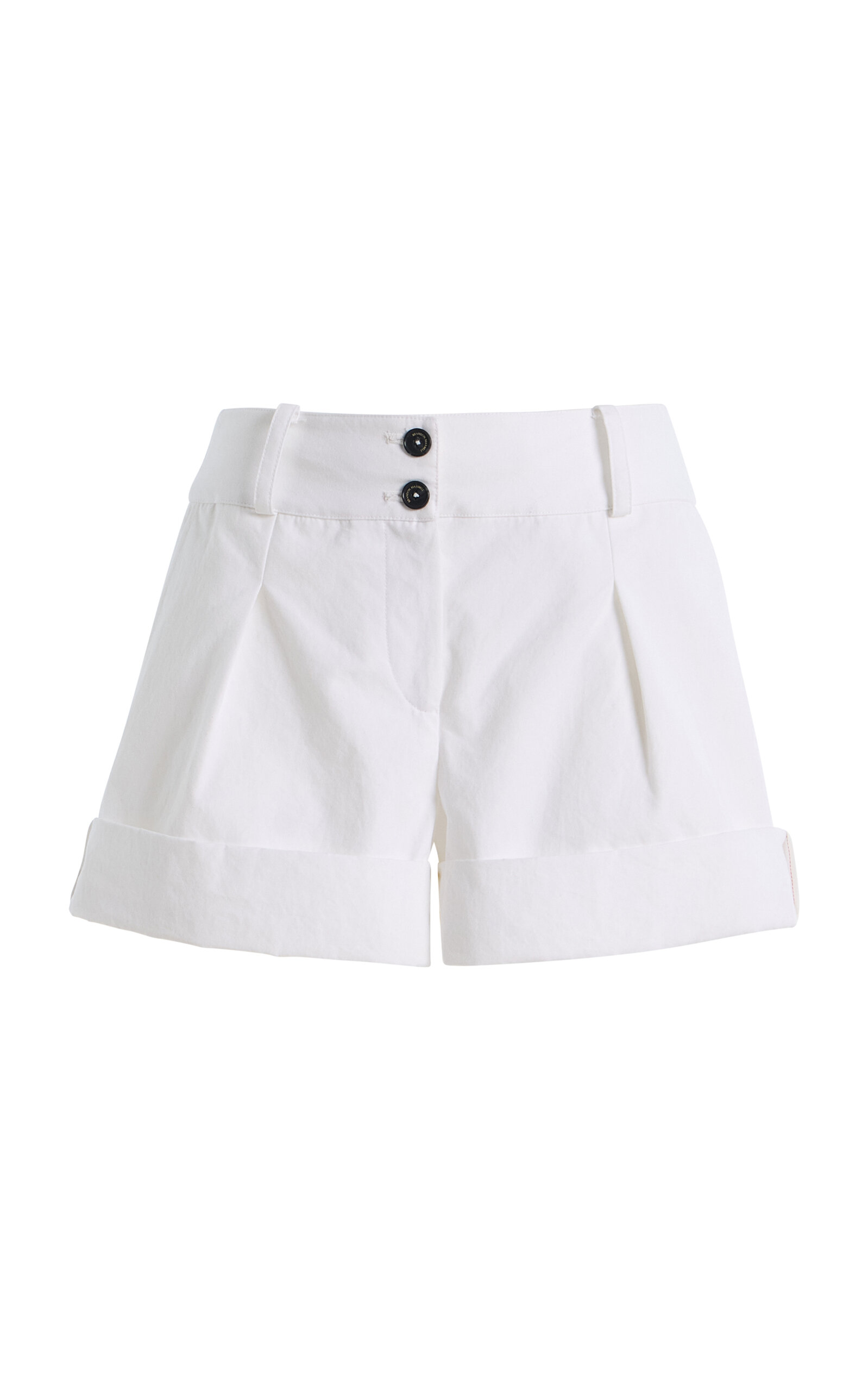 Brandon Maxwell The Whit Cuffed Cotton Mini Shorts