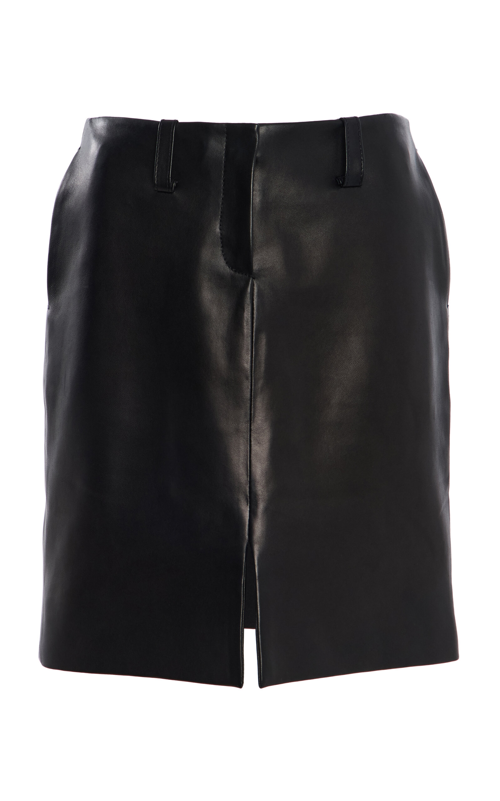 Brandon Maxwell The Lex Pencil Leather Mini Skirt