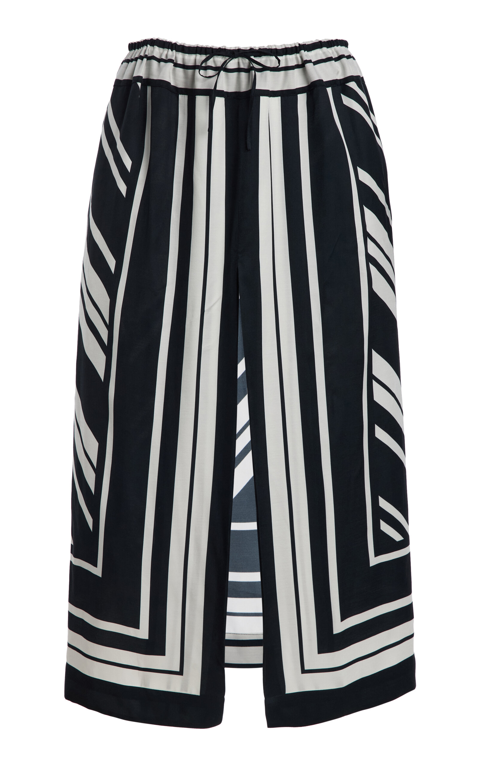Brandon Maxwell The Jameson Striped Twill Maxi Skirt