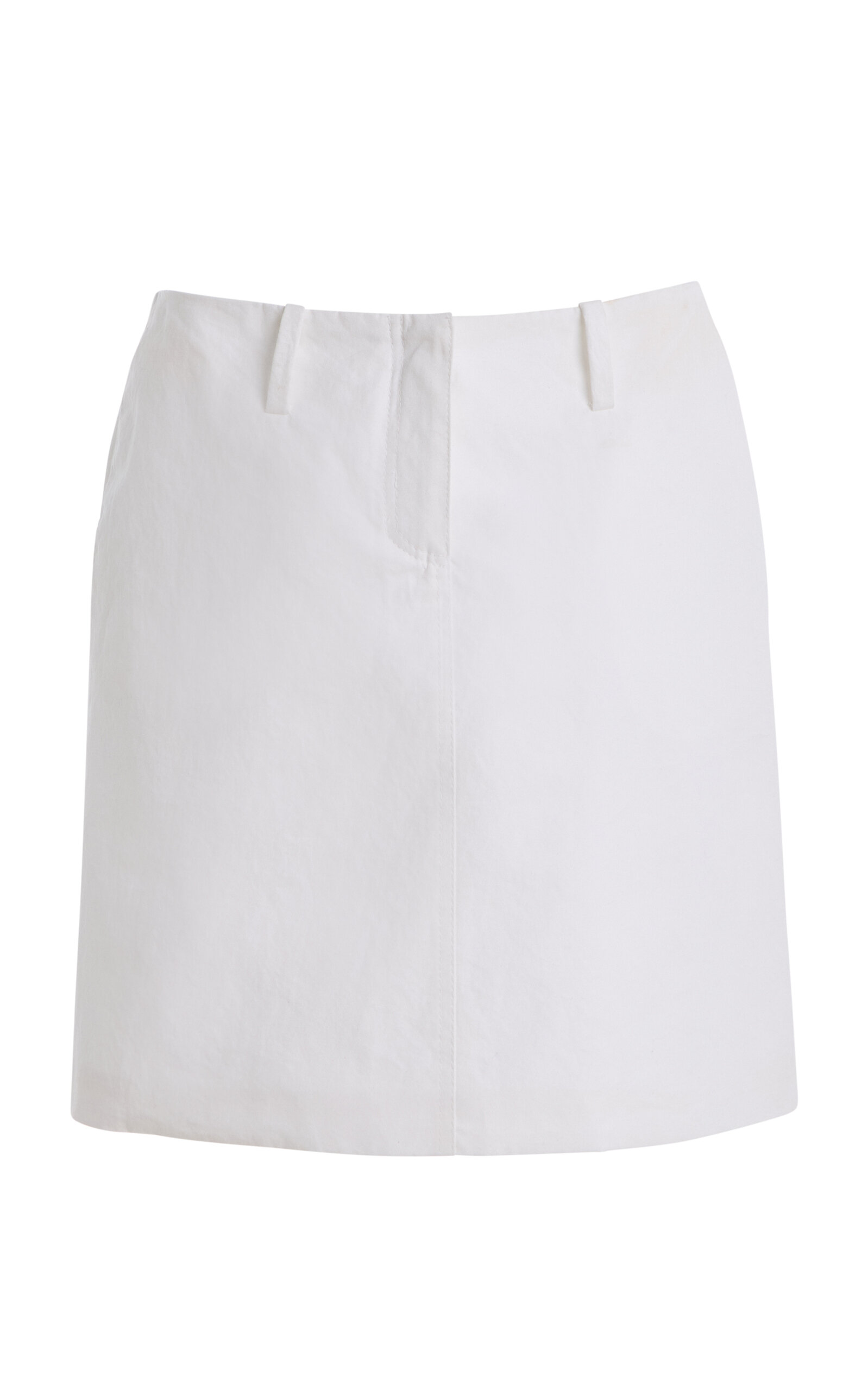 Brandon Maxwell The Rhea A-Line Stretch-Cotton Mini Skirt