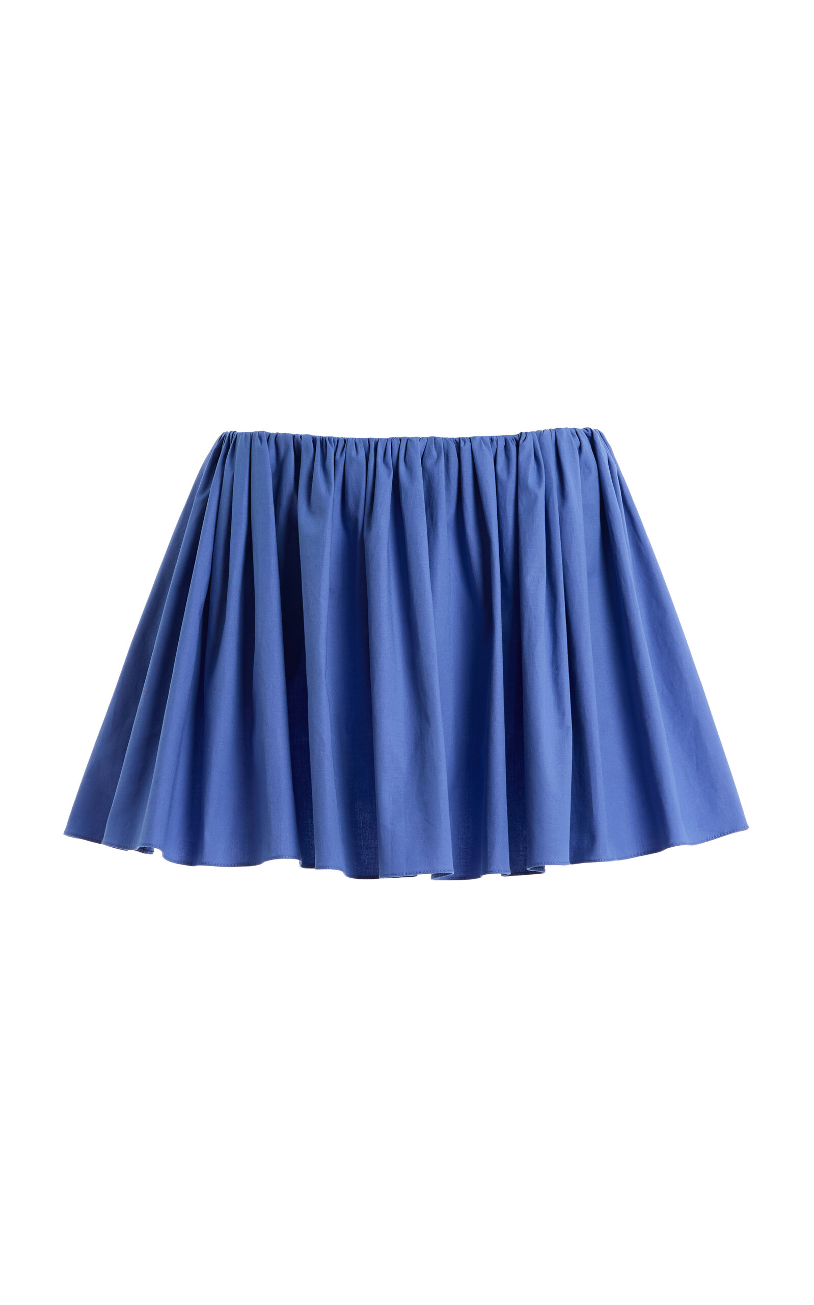 Brandon Maxwell The Hadley Shirred Stretch-Cotton Mini Skirt