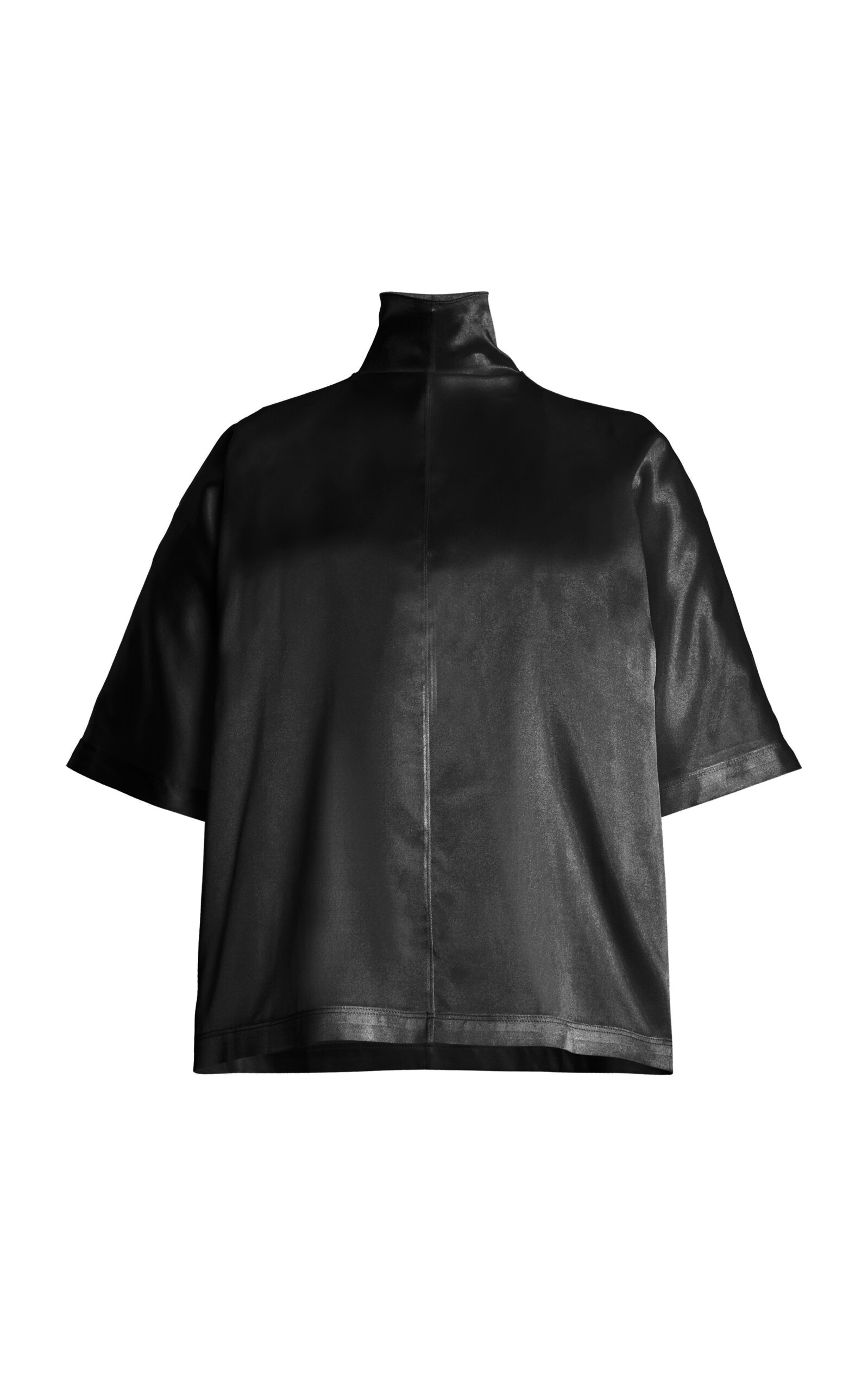 Brandon Maxwell The Ellis Mock neck Stretch-Silk Top - Moda Operandi
