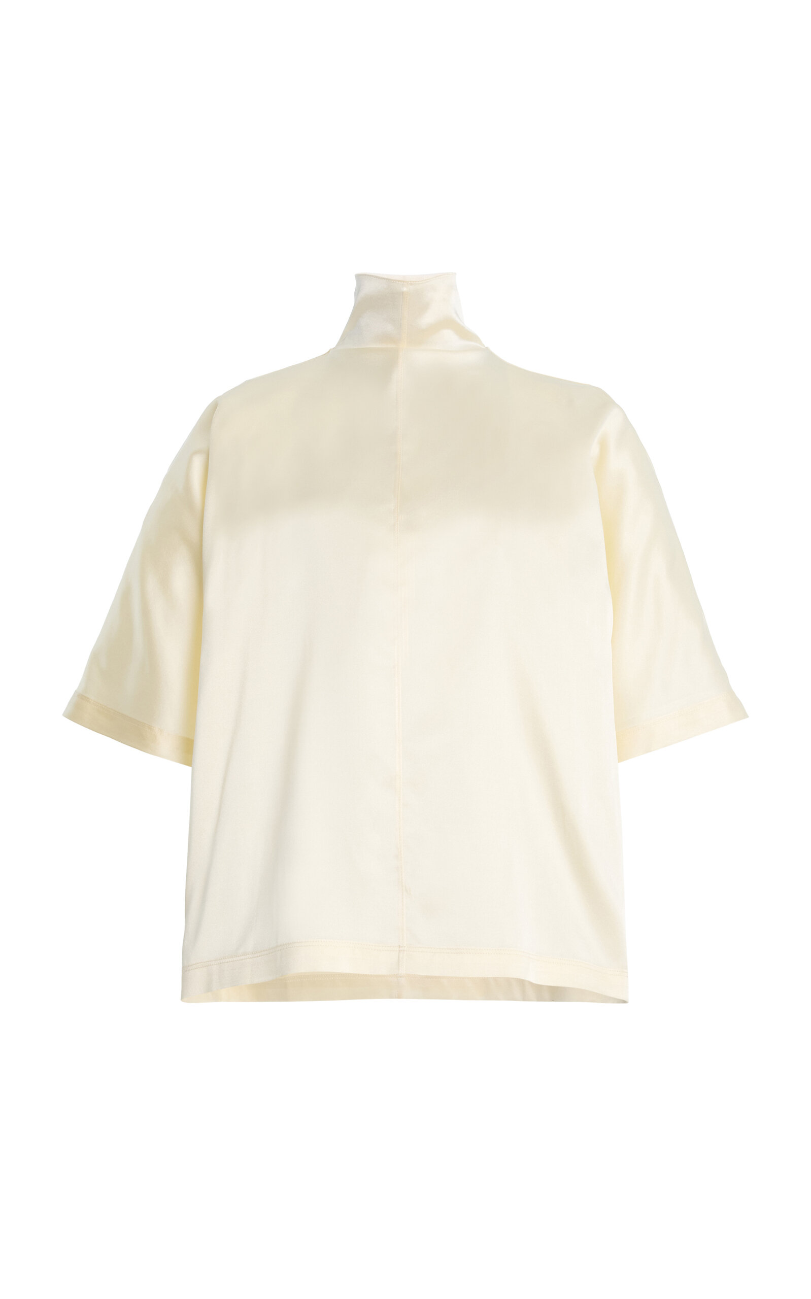 Brandon Maxwell The Ellis Mock neck Stretch-Silk Top
