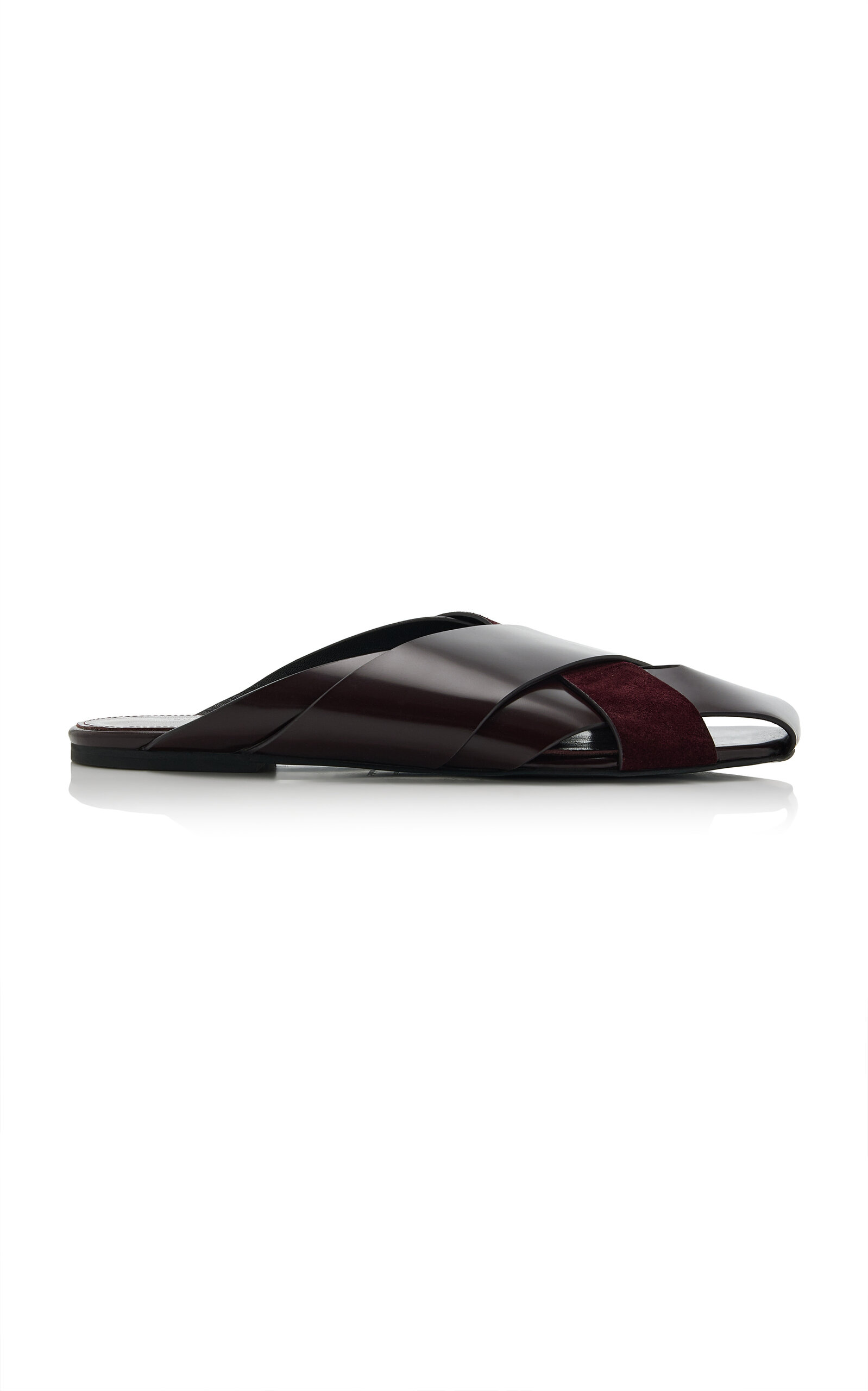 Proenza Schouler Slant Cross Leather Slides - Moda Operandi