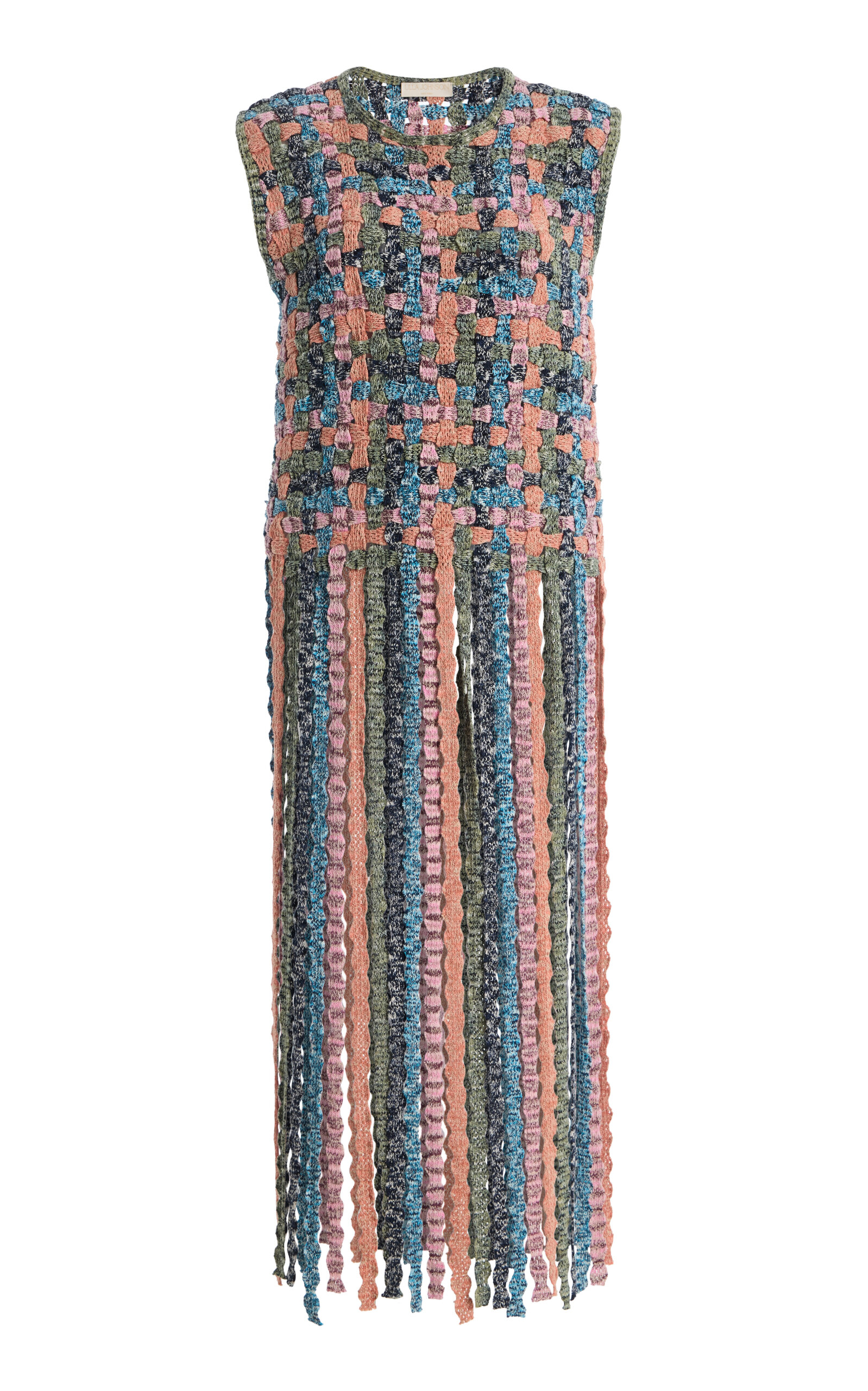 Ulla Johnson Victoria Fringed Macramé Cotton Knit Top - Moda Operandi