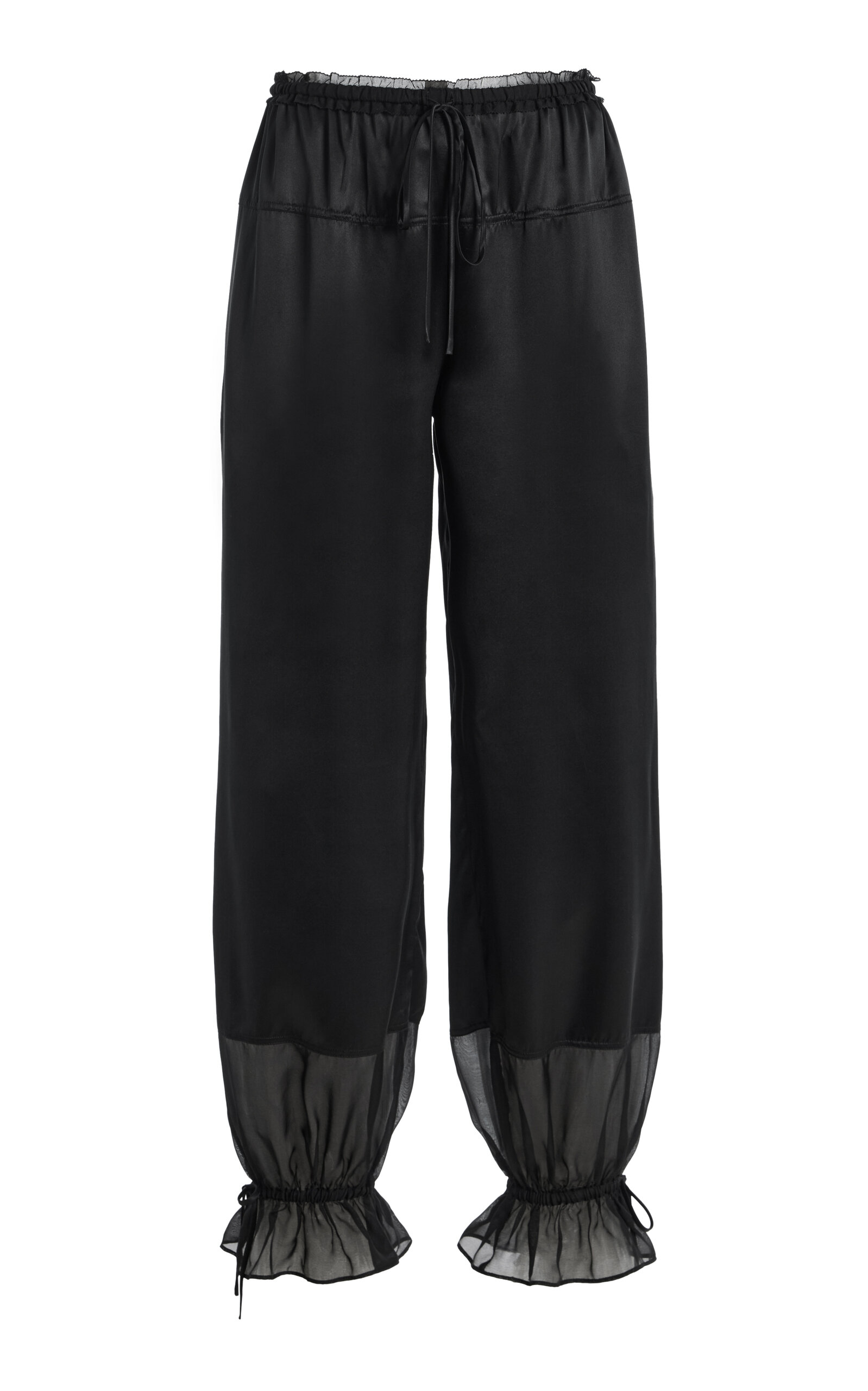 Ulla Johnson Camile Chiffon-Trimmed Satin Pants | Thumbnail 14 Ulla Johnson Camile Chiffon-Trimmed Satin Pants | Thumbnail 14