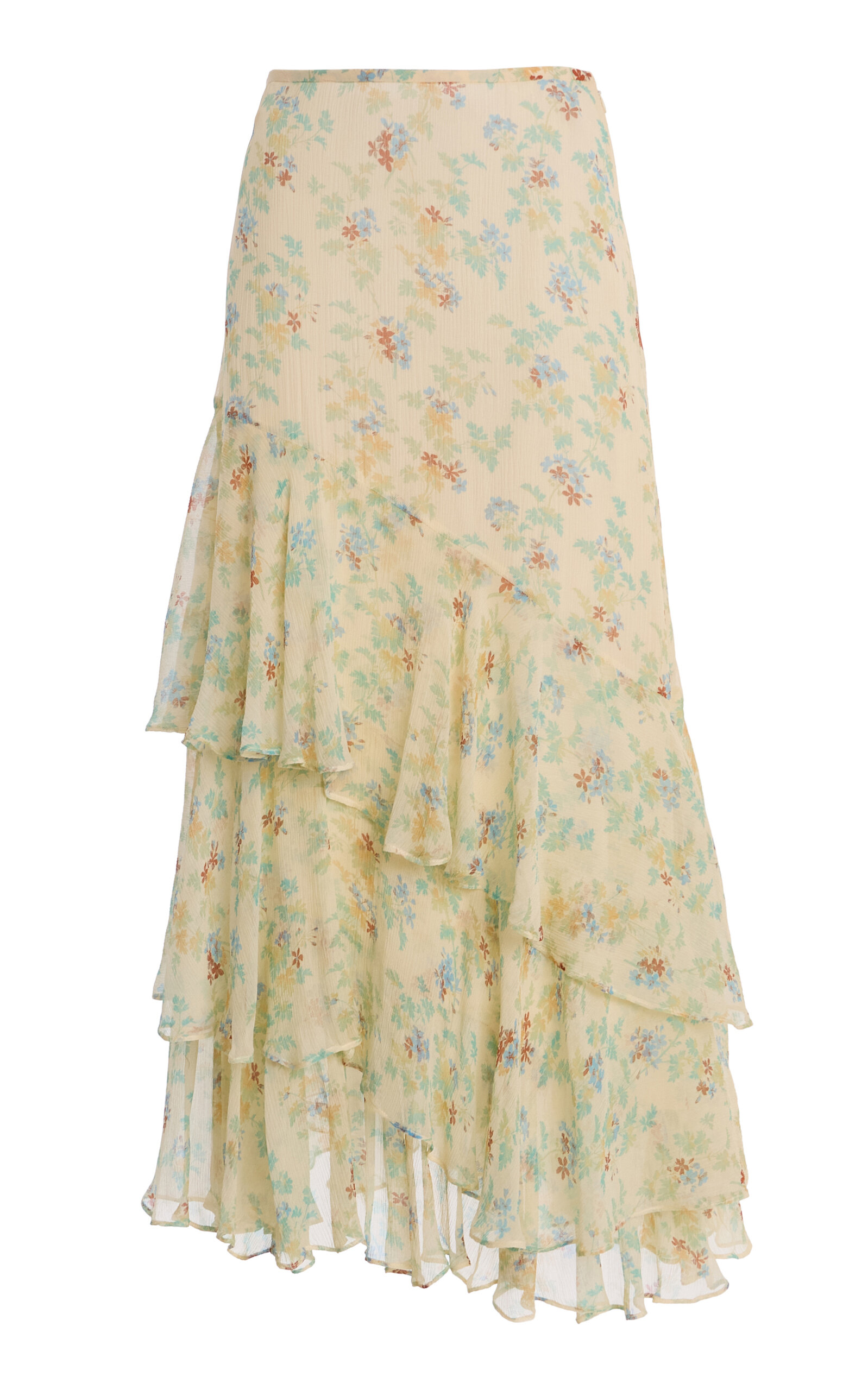 Ulla Johnson Meadow Silk  Layered Midi Skirt