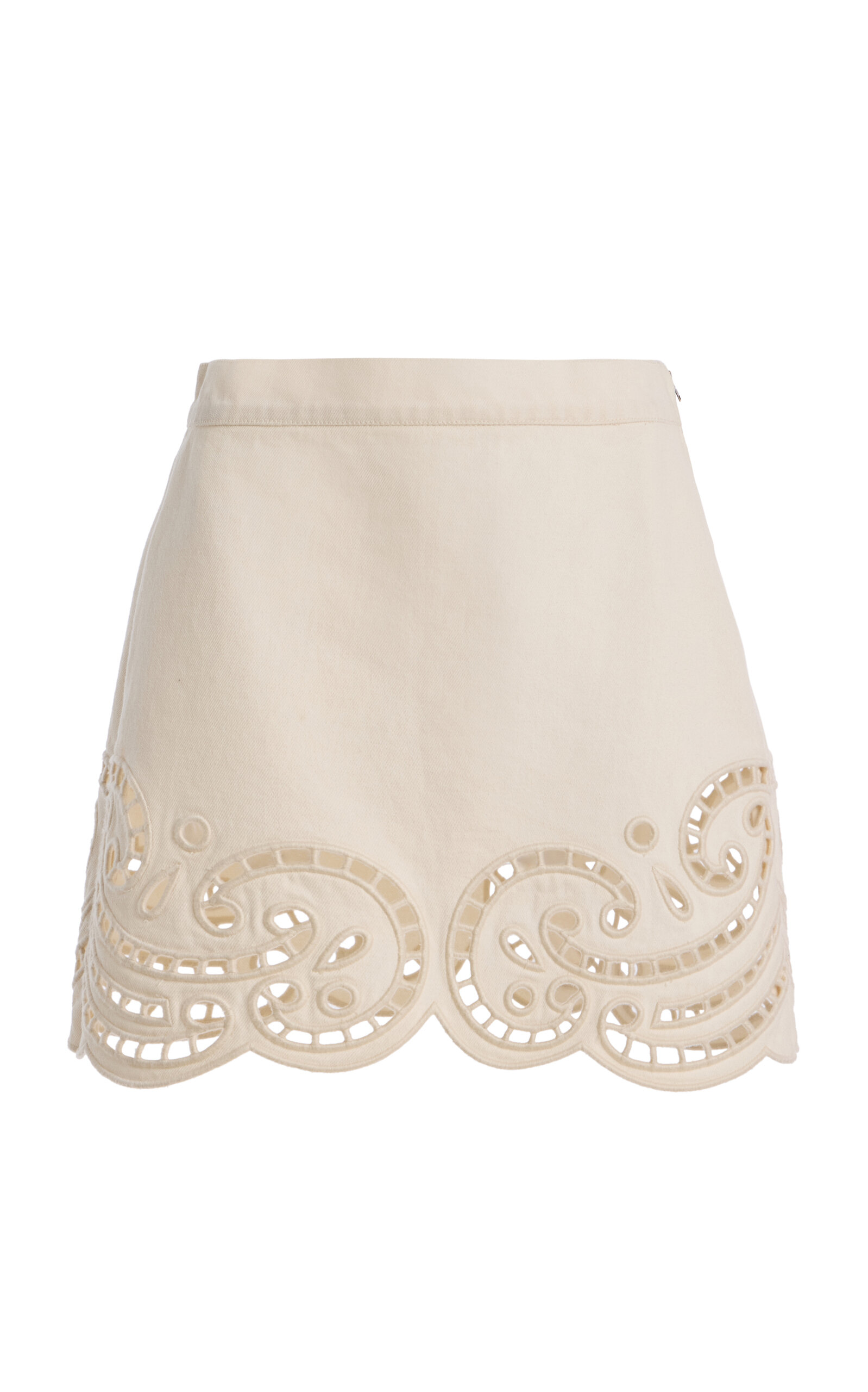 Ulla Johnson The Cadiz Eyelet Denim Skirt