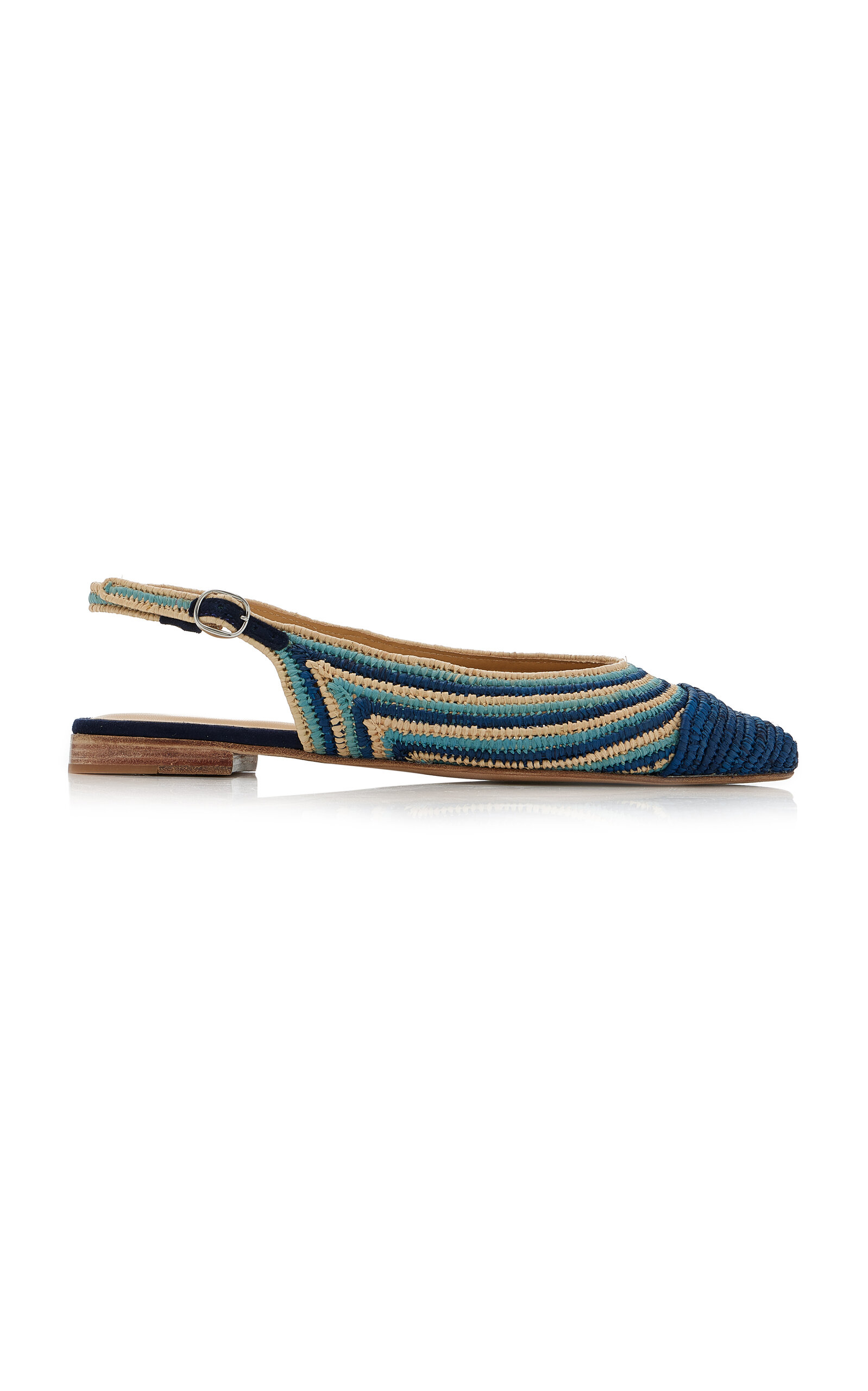 Gabriela Hearst Strength Raffia Slingback Flats