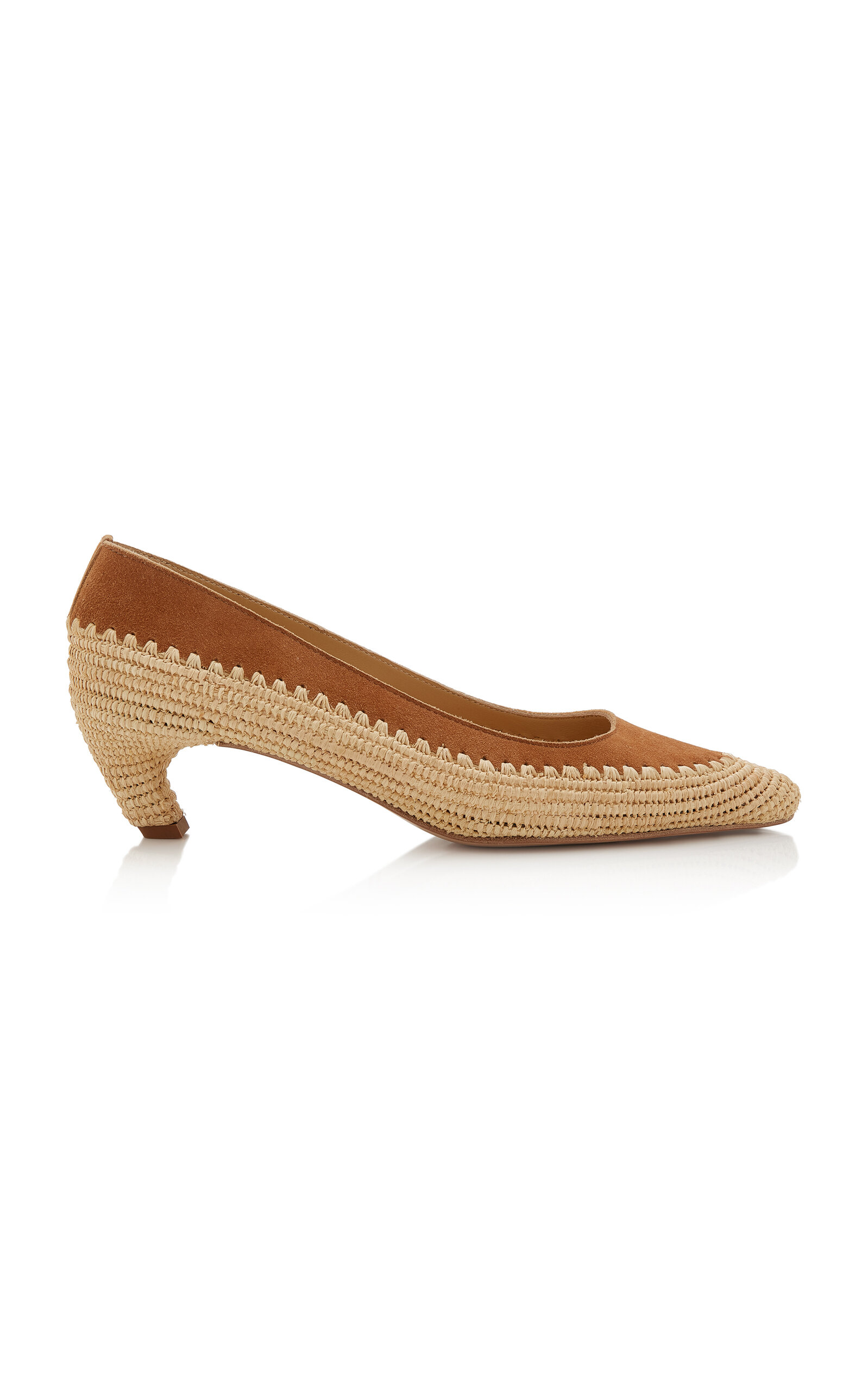 Gabriela Hearst Peggy Suede-Trimmed Raffia Pumps
