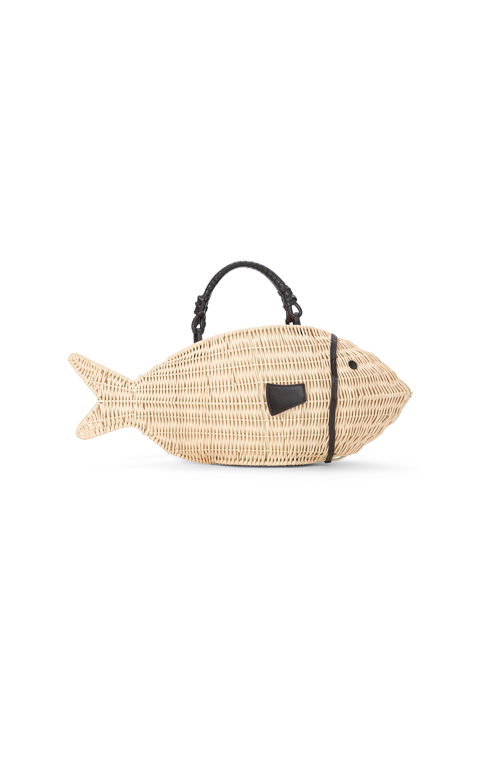 STAUD Cleo Fish Wicker-Leather Tote - Moda Operandi