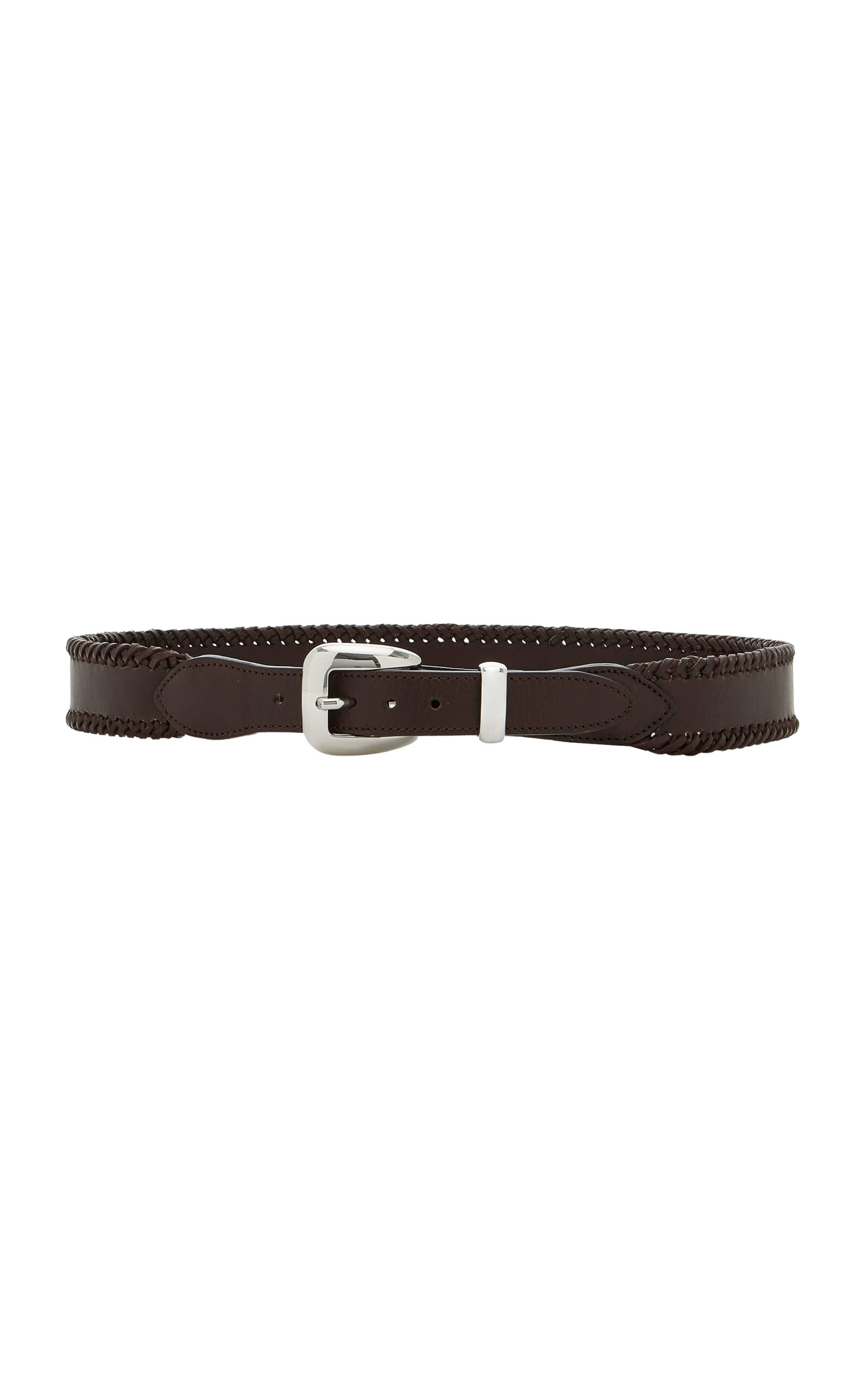 Brandon Maxwell The Calder Leather Belt with Braided Edge