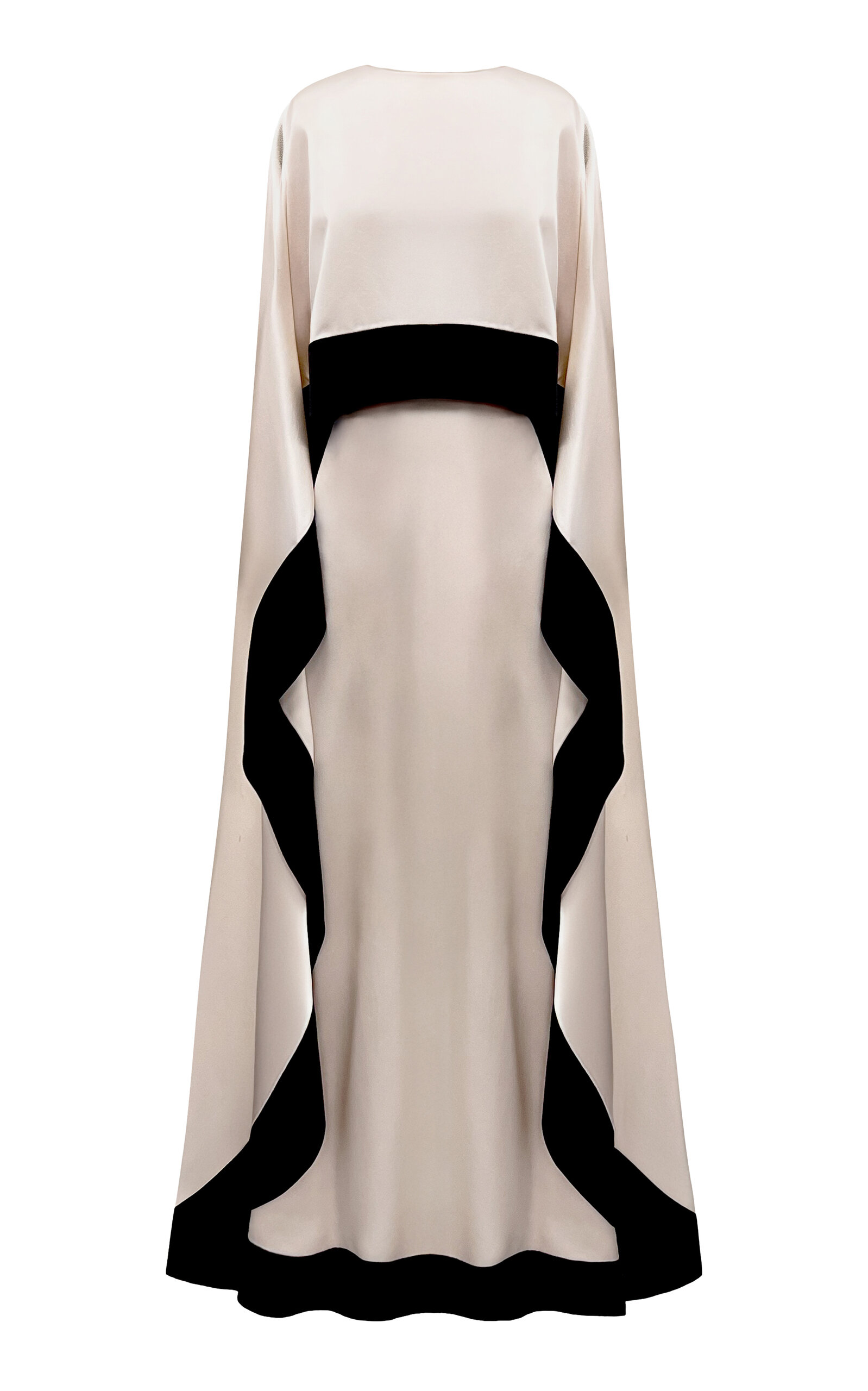 SemSem Color-Blocked Tiered Silk Caftan Dress