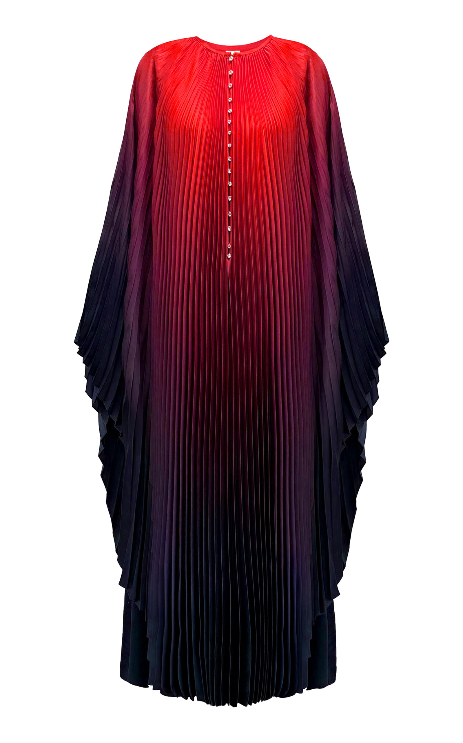 SemSem Ombré-Printed Plissé Caftan Dress