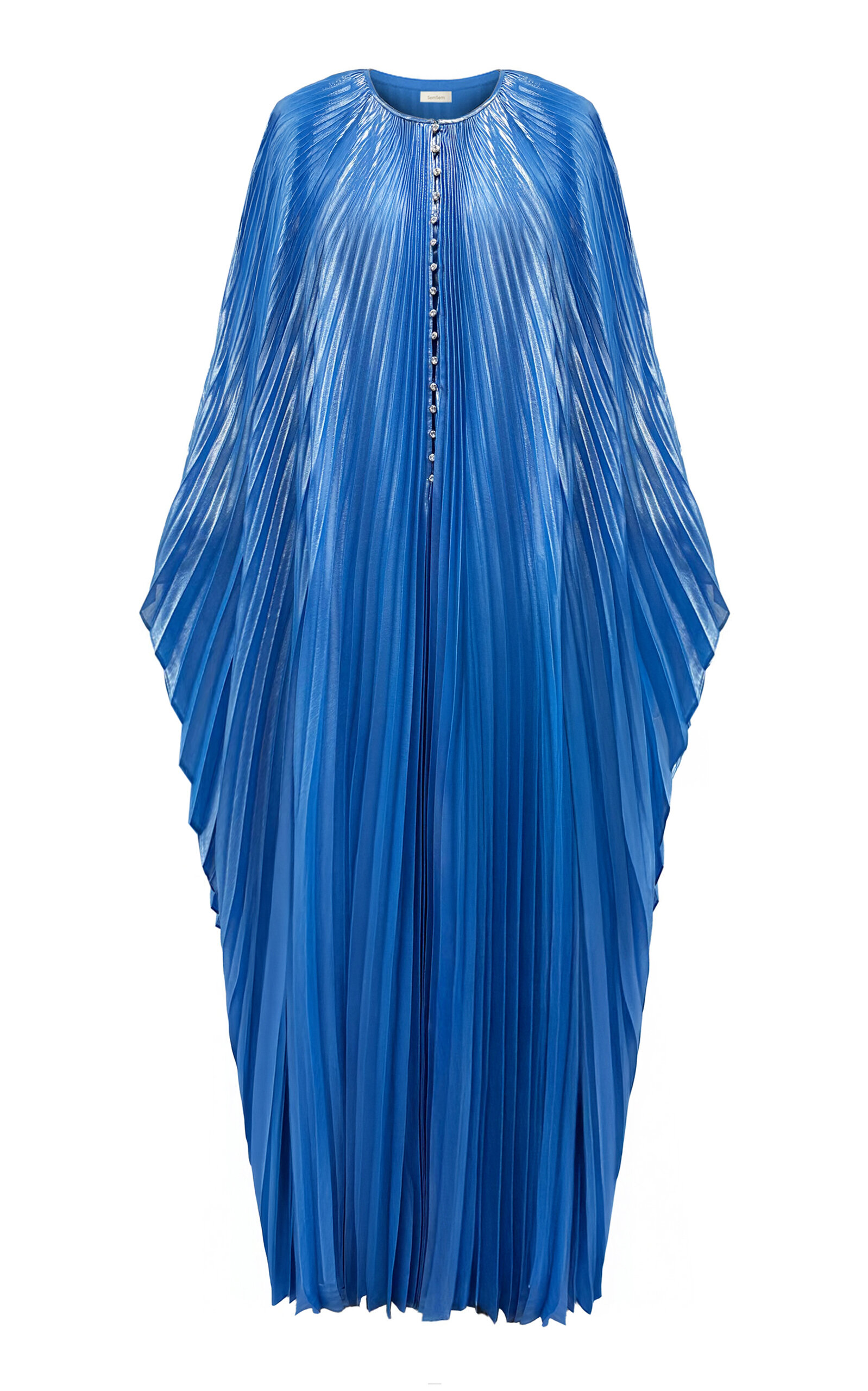 SemSem Pleated Lamé Caftan Dress