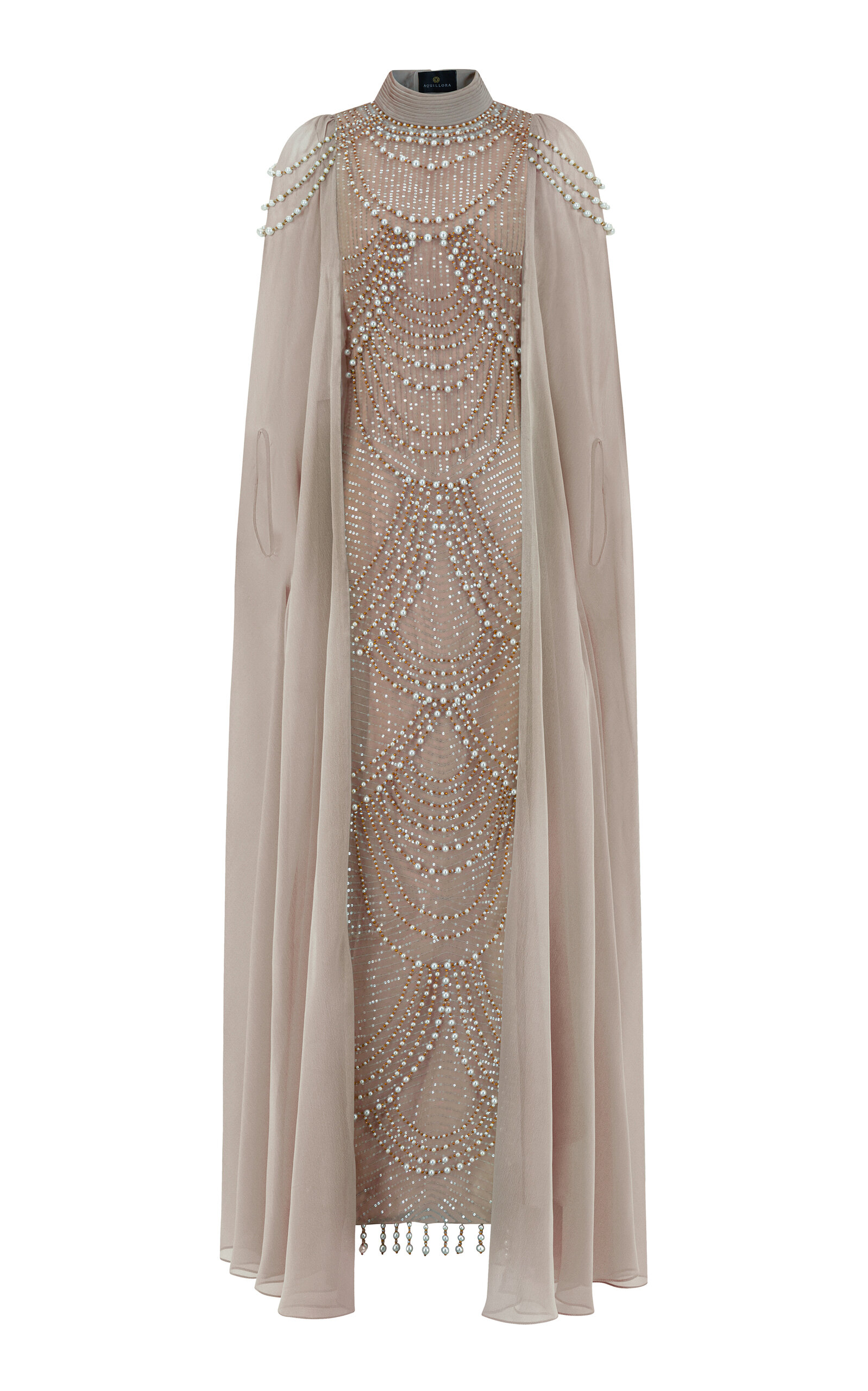 Aquillora Twilight Embellished Chiffon Caftan Dress