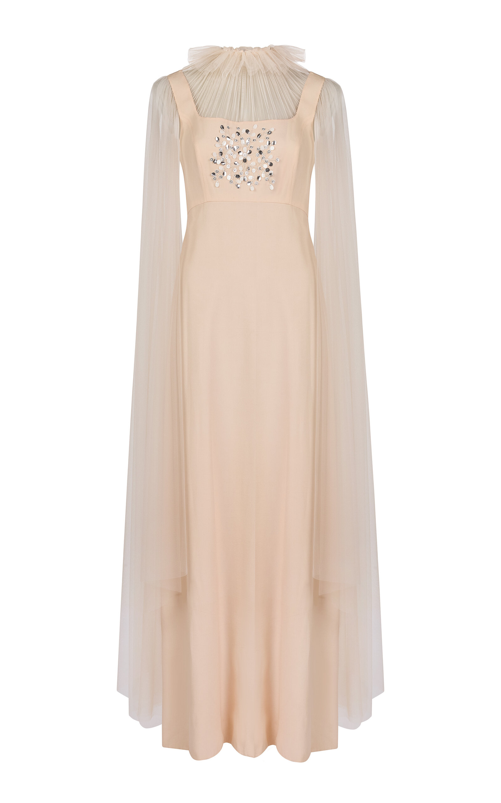Ola by Ohaila Khan Embellished Crepe-Tulle Gown - Moda Operandi