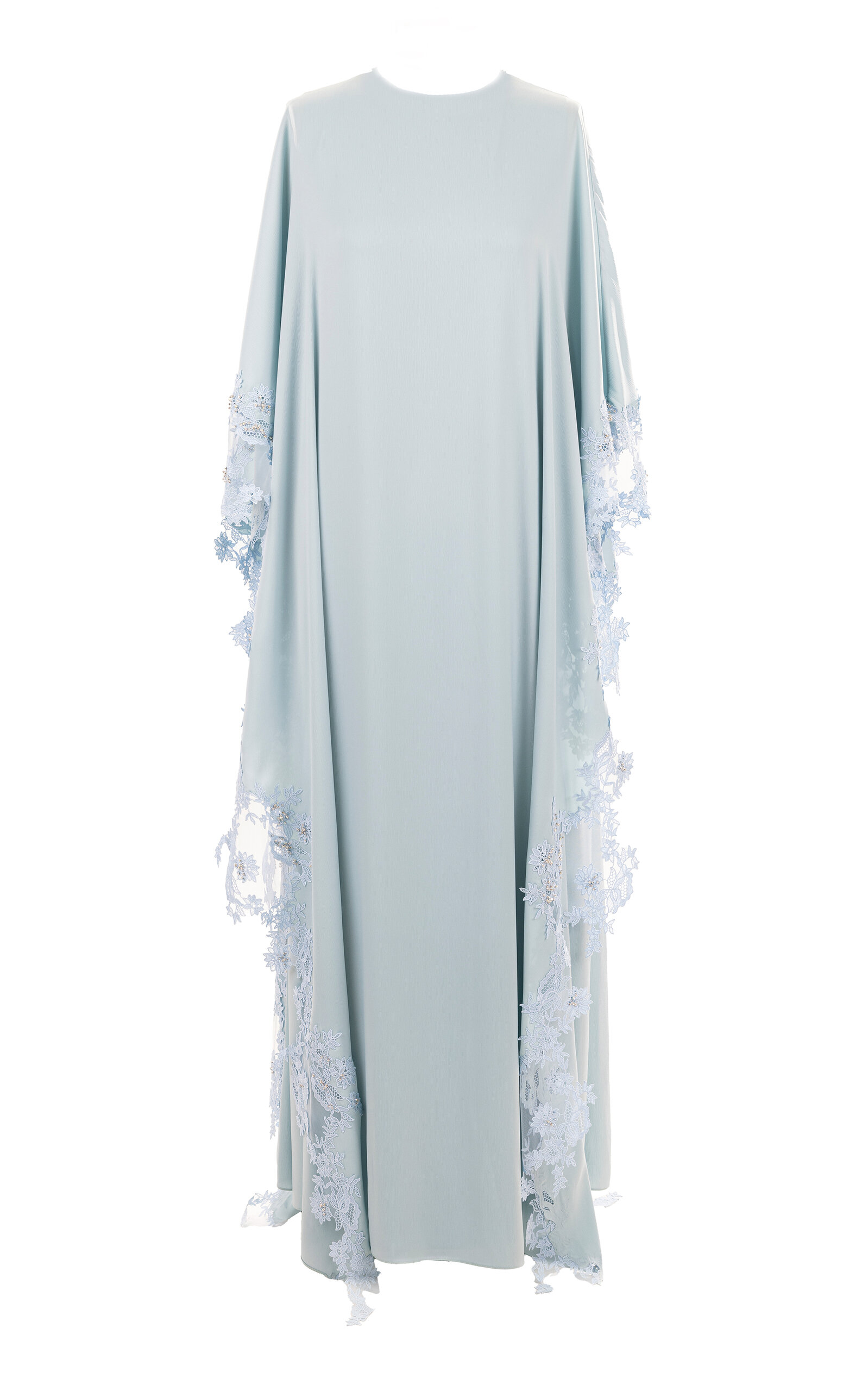 Mauzan Lace-Trimmed Linen-Cotton Caftan Dress