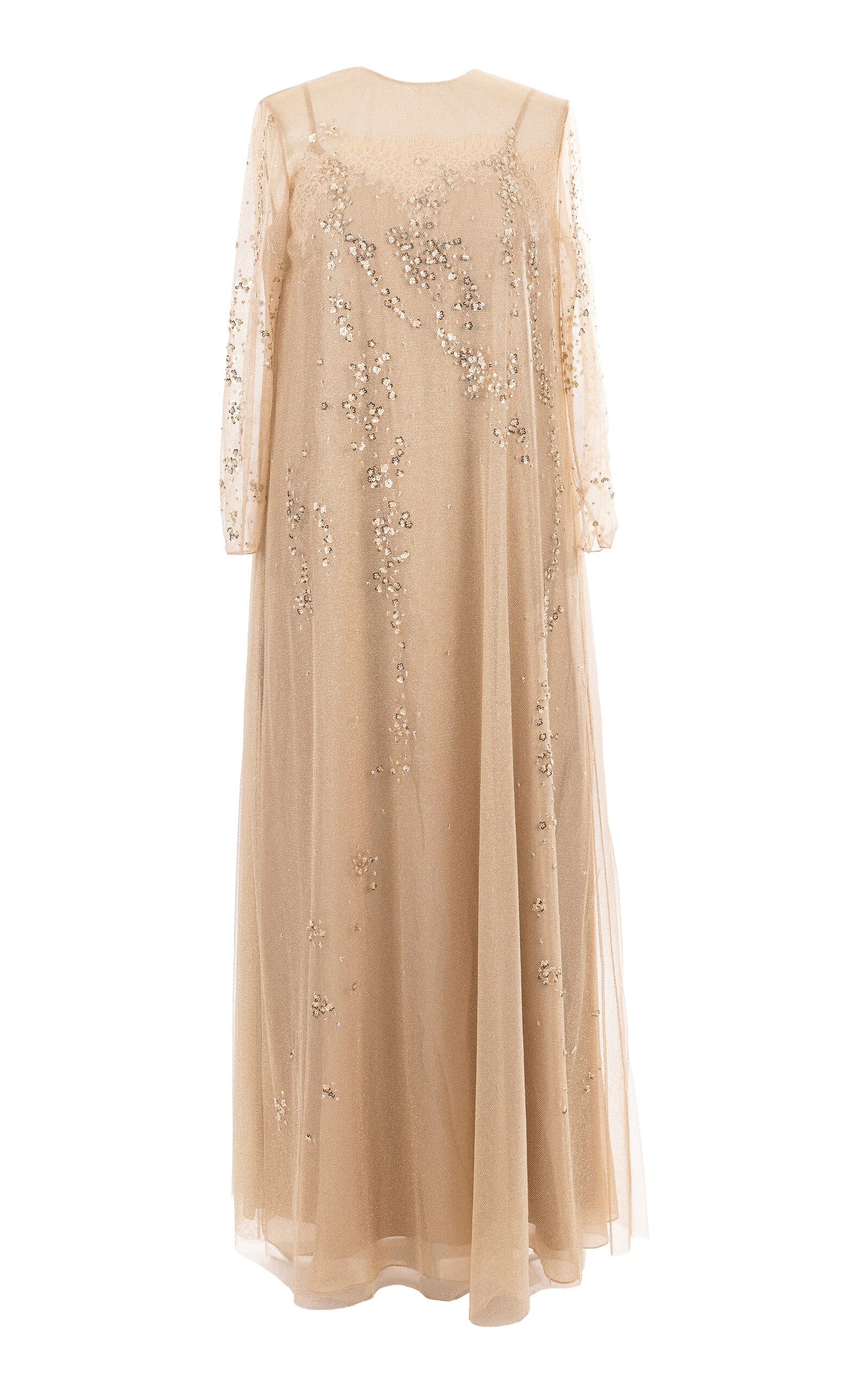 Mauzan Embellished Tulle Caftan Dress