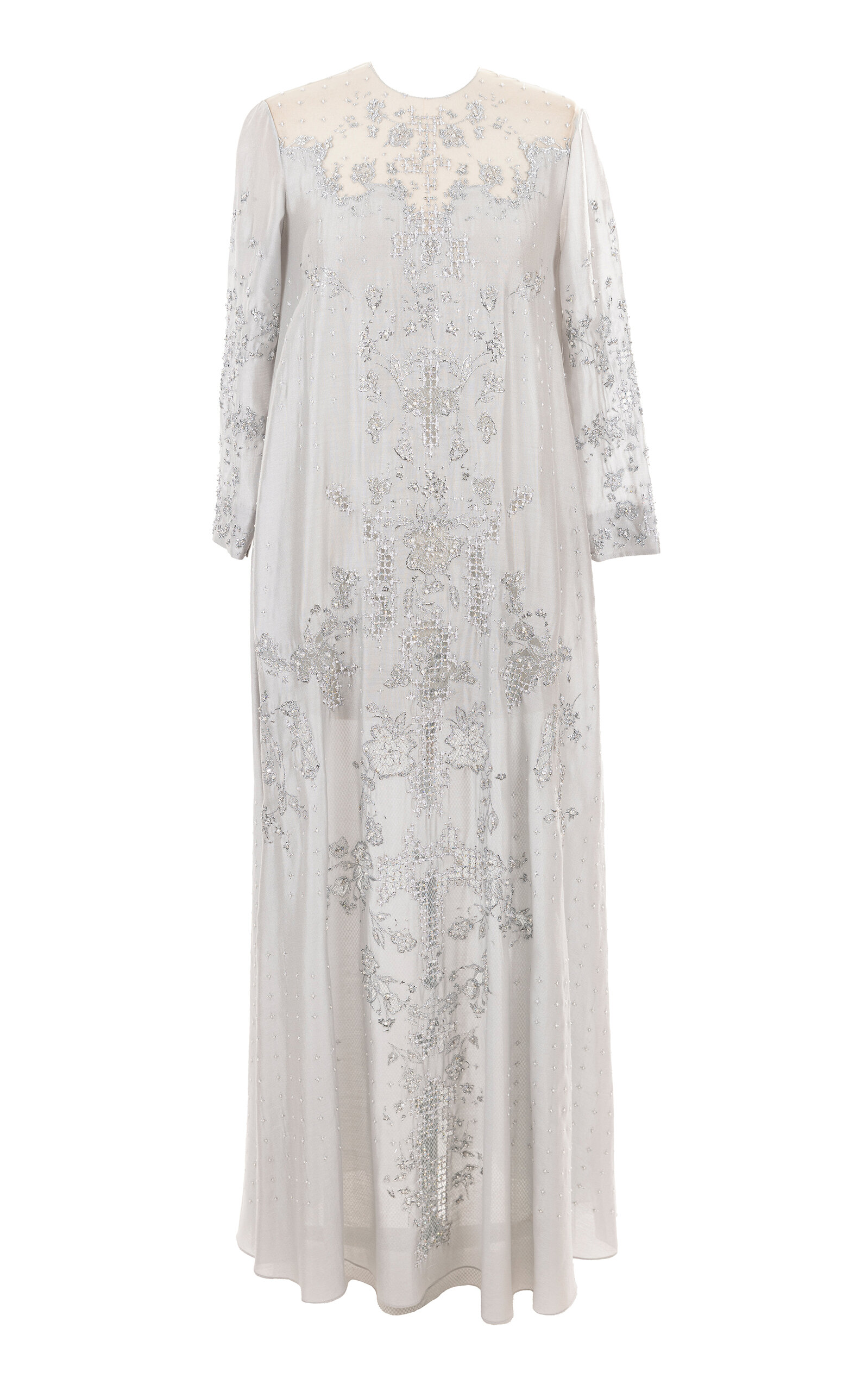 Mauzan Embellished Satin Caftan Dress