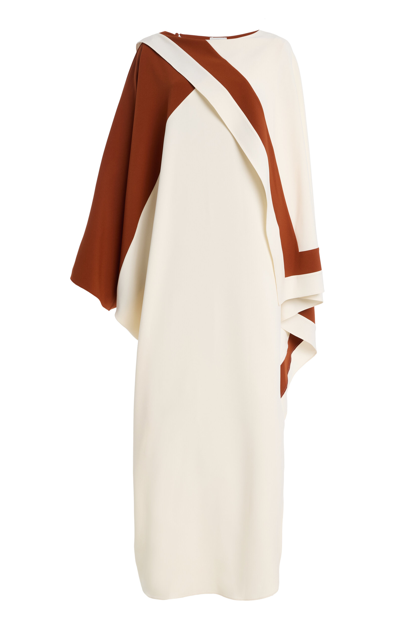 Harithand Clarice Color-Blocked Crepe Caftan Dress
