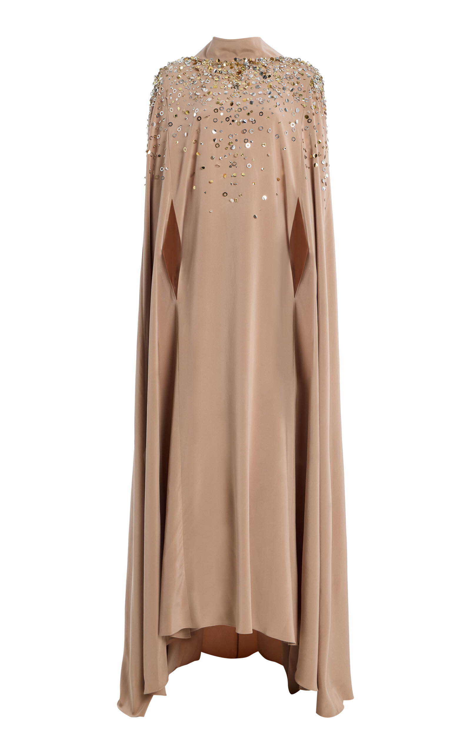 Harithand Raymonde Embellished Silk Crepe De Chine Caftan Dress