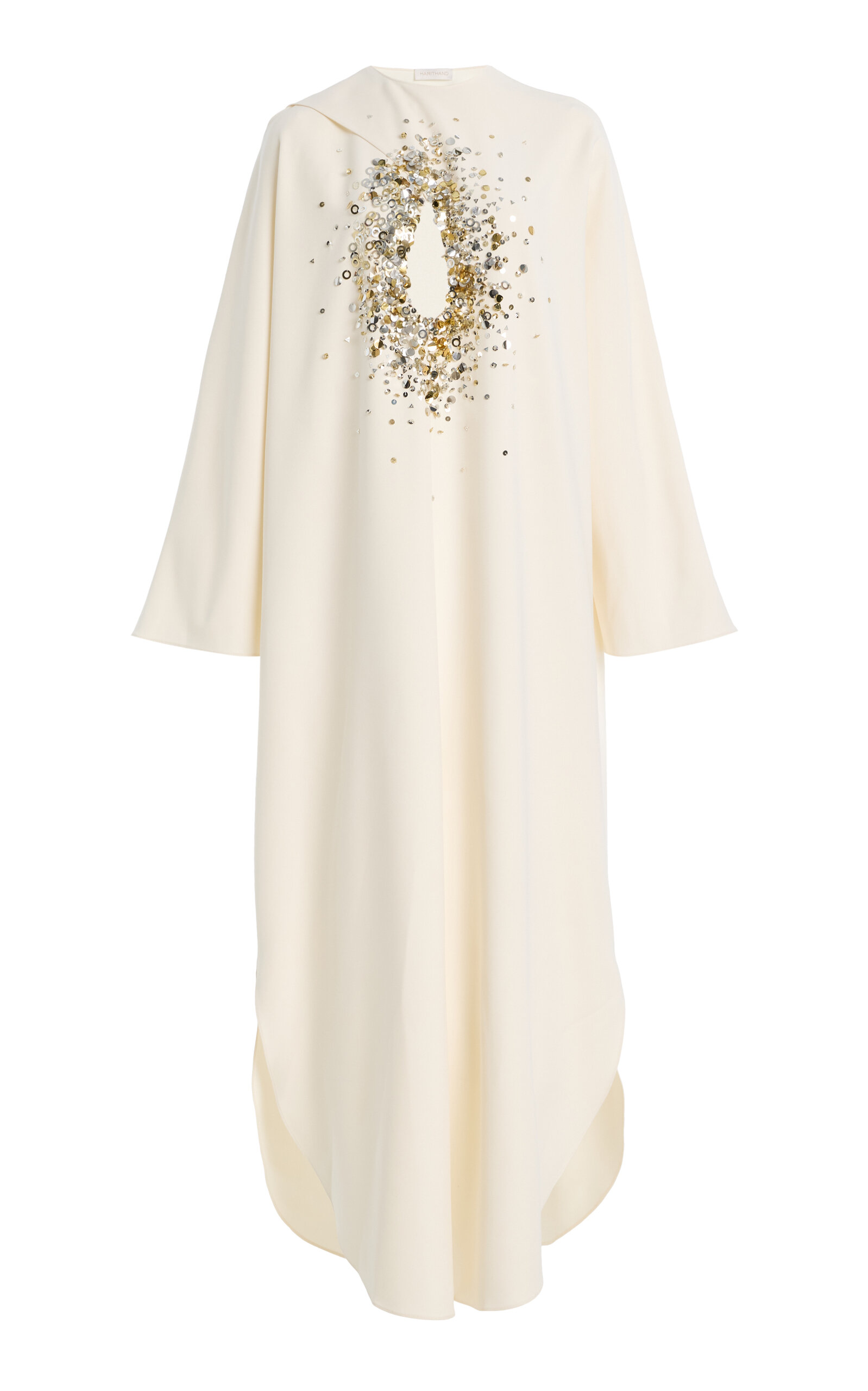 Harithand Rena Embellished Cutout Crepe Caftan Dress