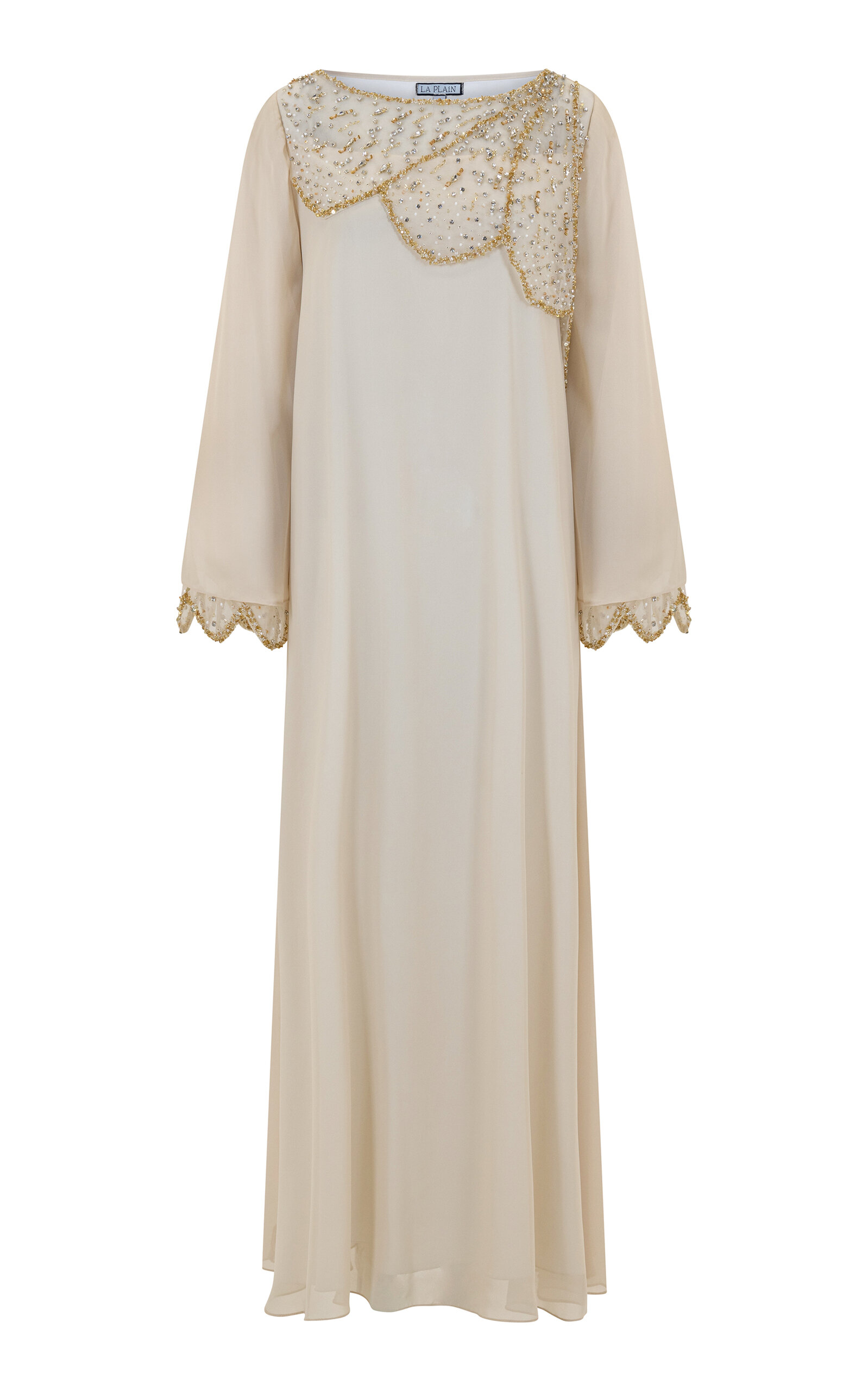 La Plain Frostlight Beaded Chiffon Caftan