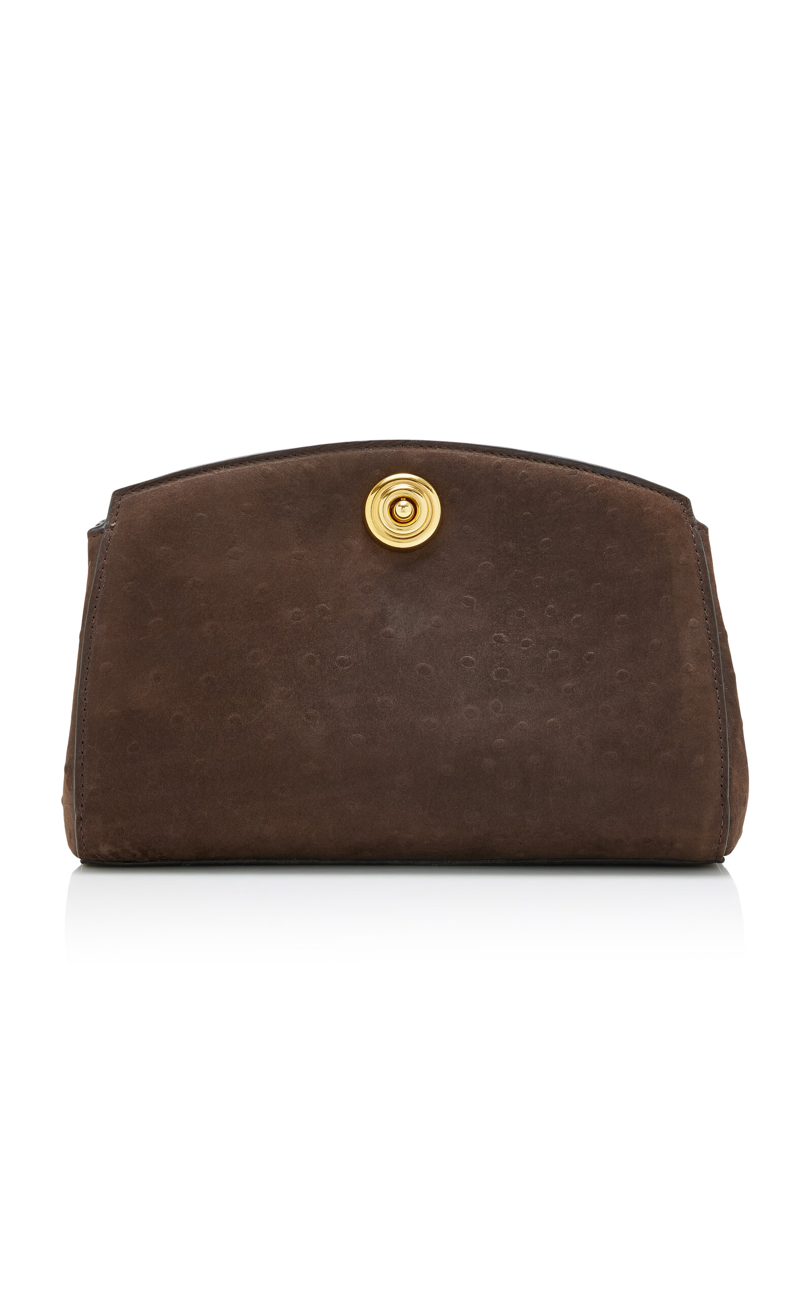 Liffner Pushlock Ostrich-Effect Leather Clutch