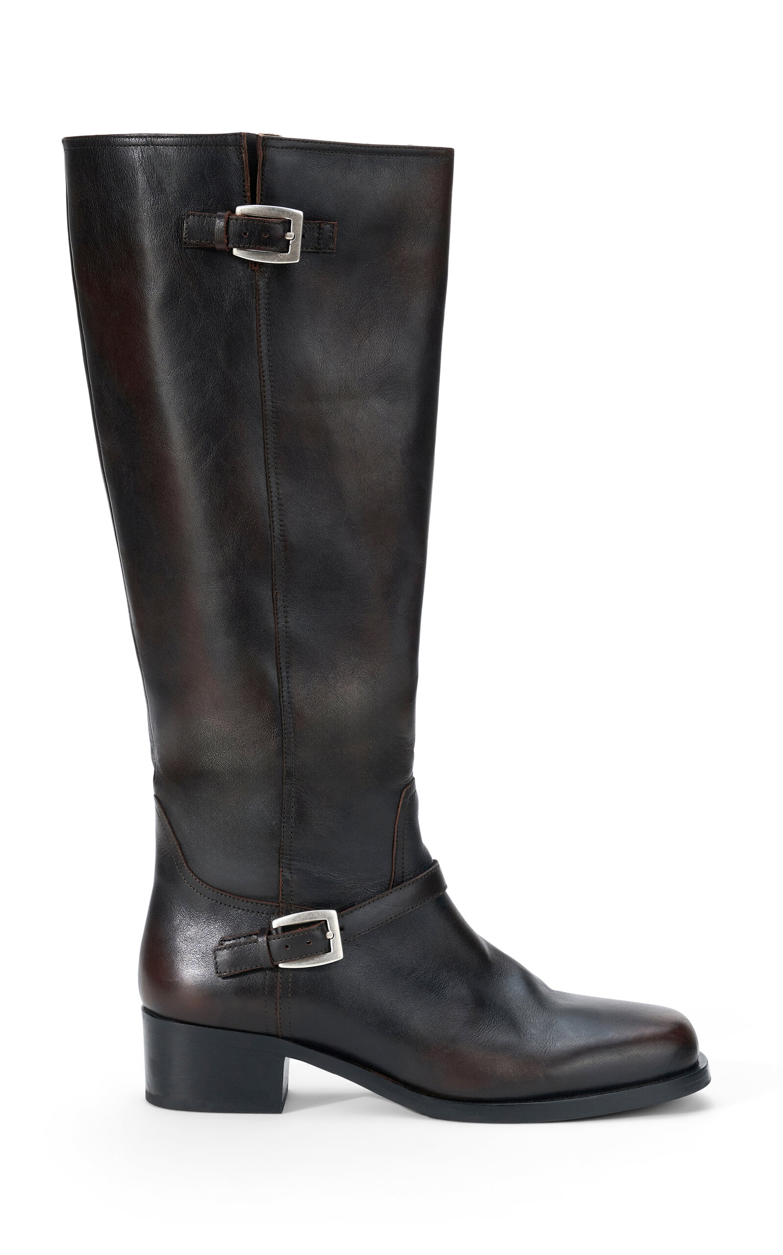STAUD Brooklyn Flat Leather Boots - Moda Operandi