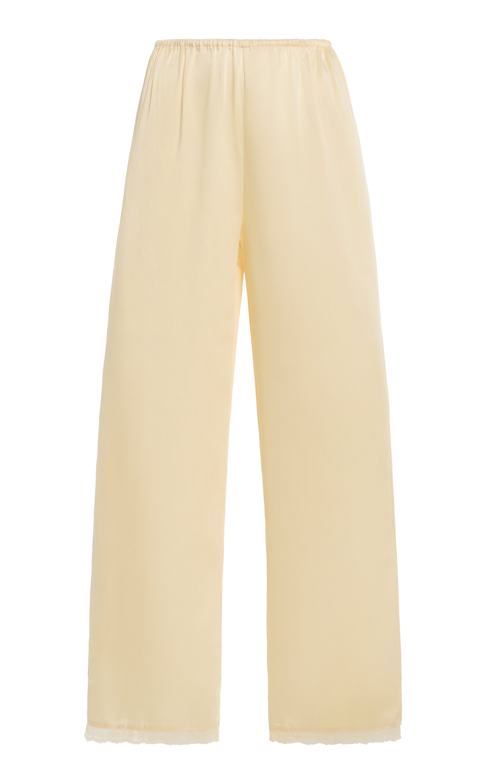 ELCE Pietra Lace-Trimmed Satin Pants