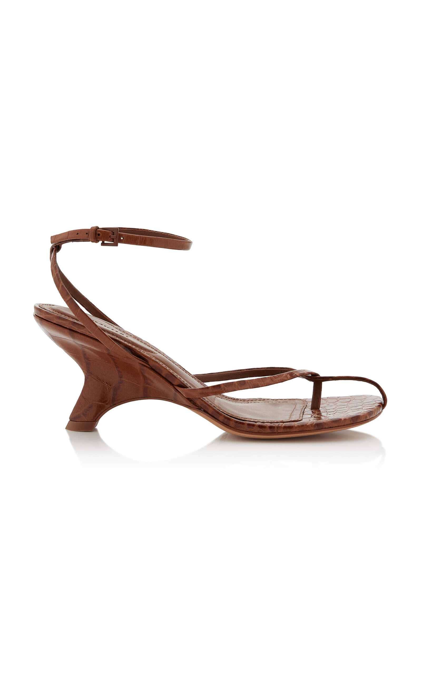 SIMKHAI Kelsey Embossed Leather Wedges - Moda Operandi