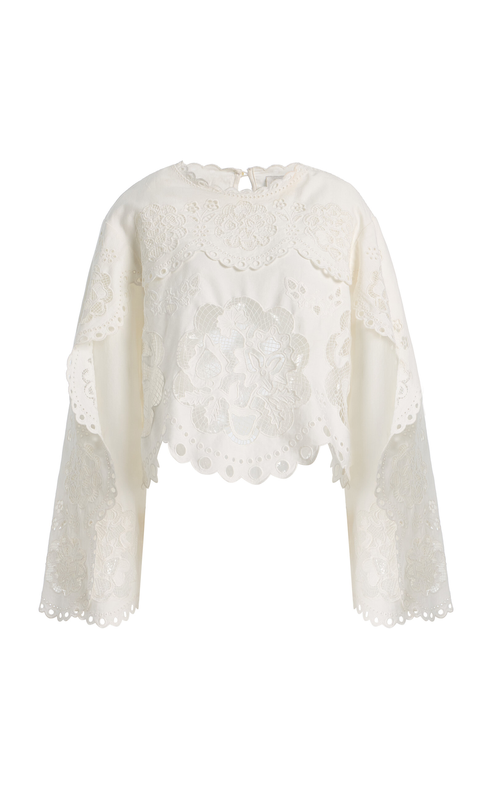 Sea Gardener Embroidered Cotton-Linen Top - Moda Operandi