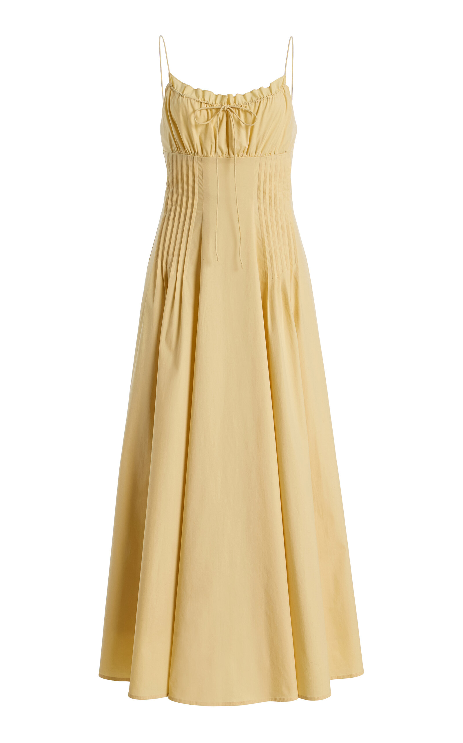STAUD Margi Ruffled Cotton-Blend Maxi Dress - Moda Operandi